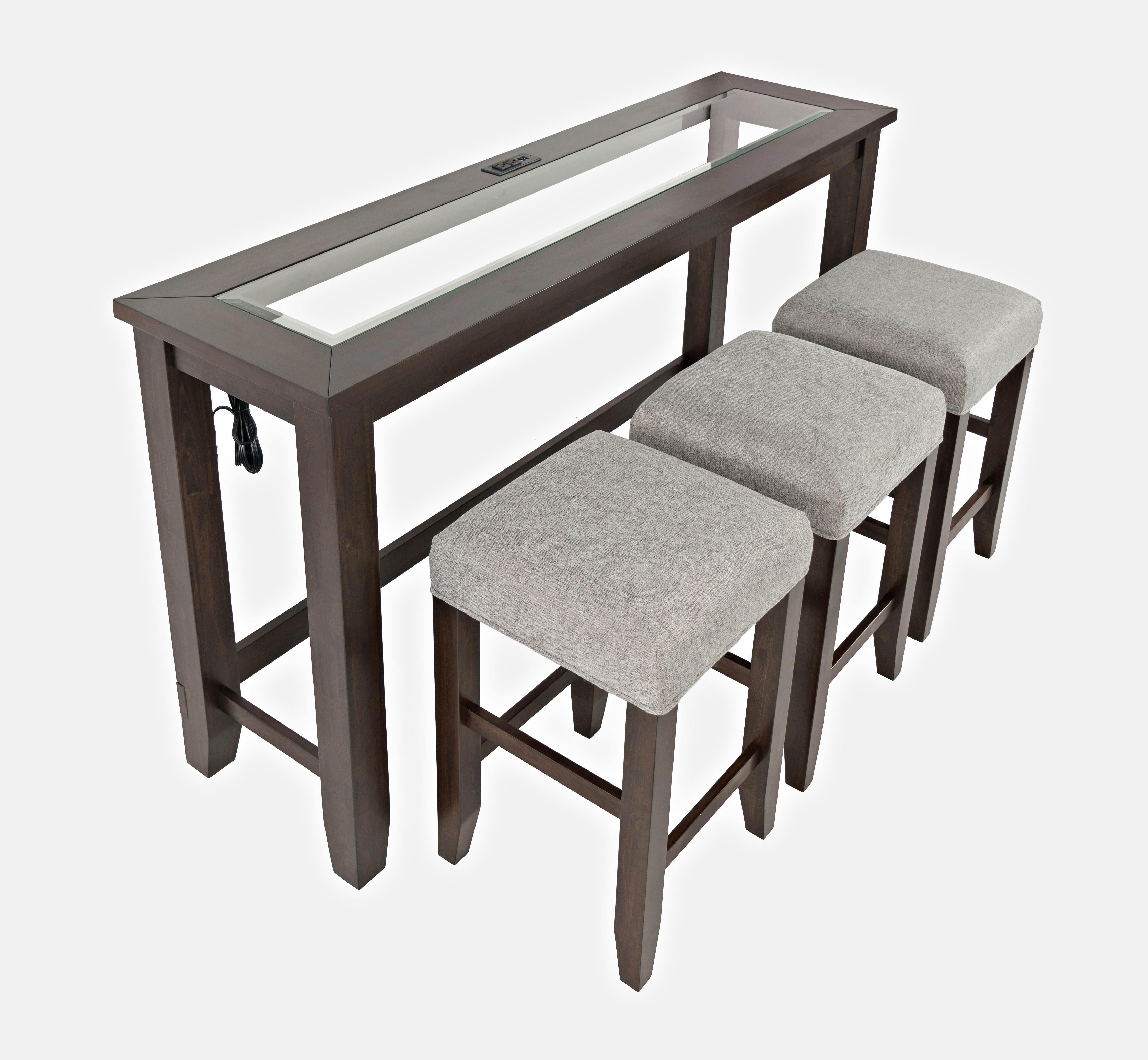 Jofran Furniture Urban Icon Merlot USB Charging 4pc Counter Height Set