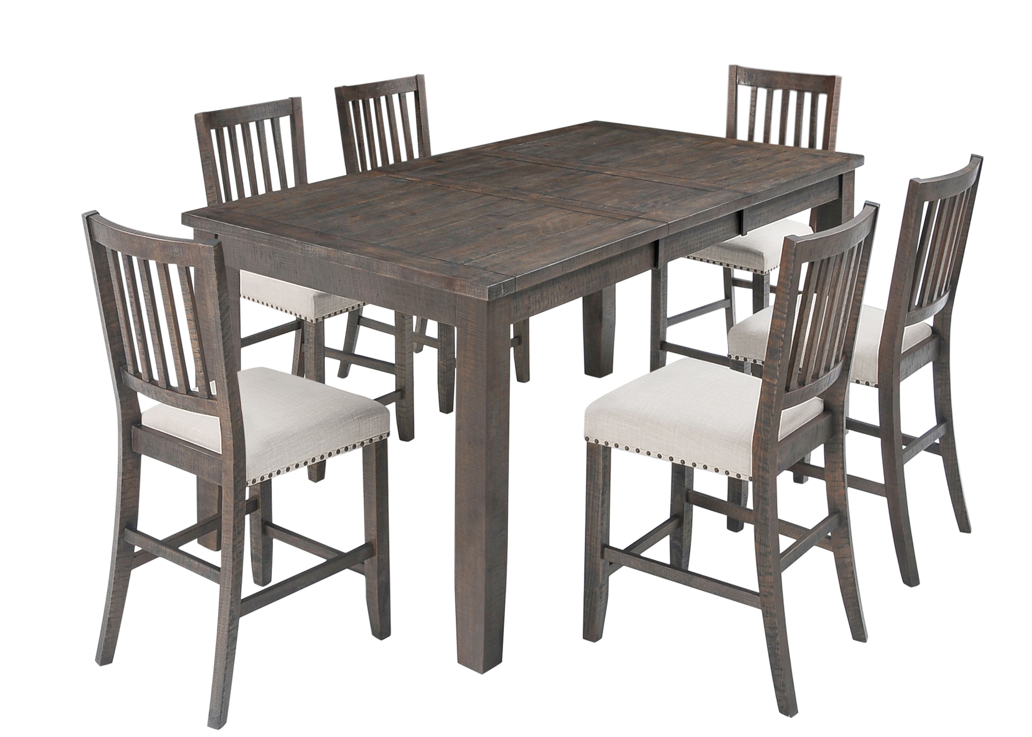 Jofran Furniture Willow Creek Distressed Brown 7pc Counter Height Set