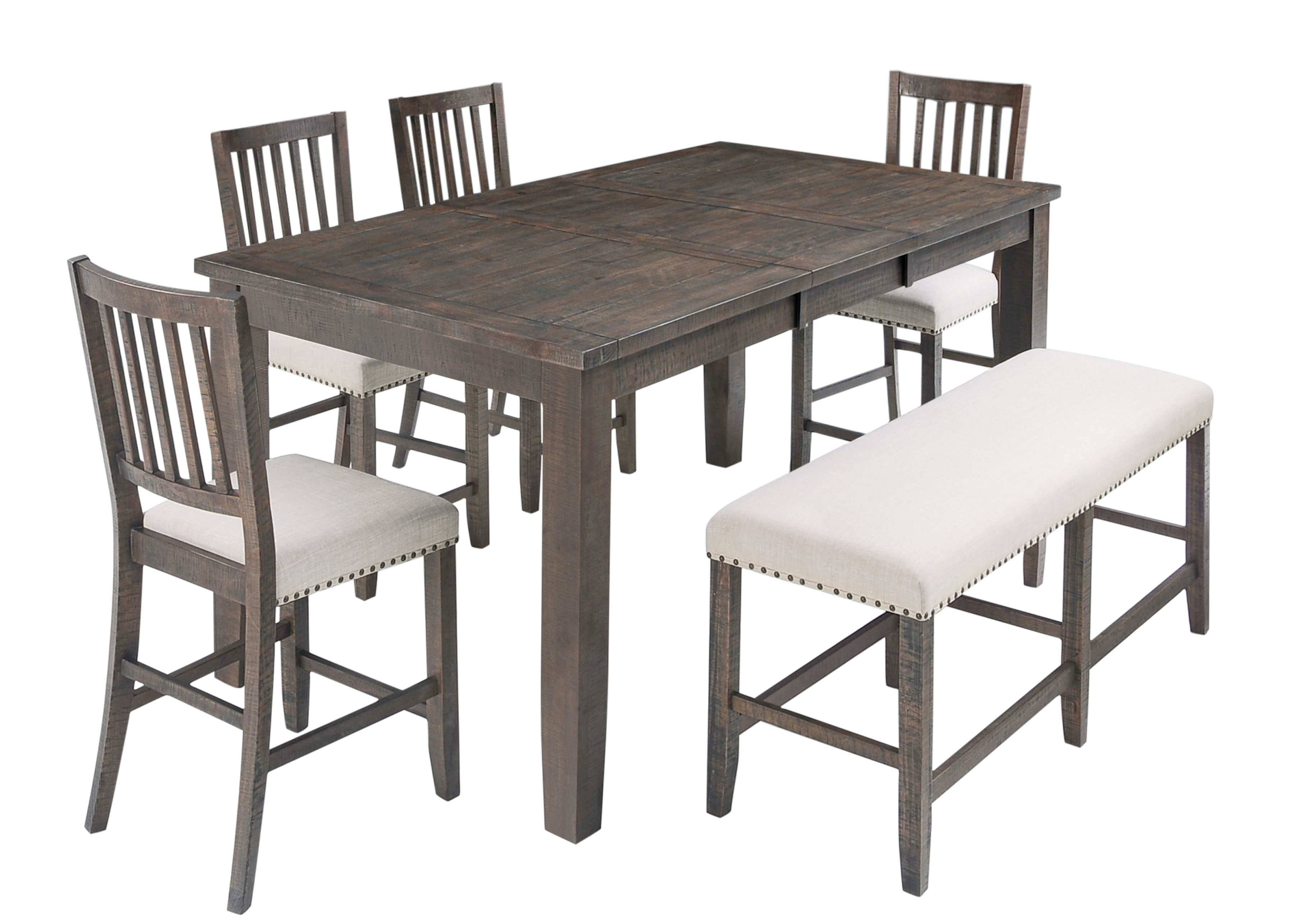 Jofran Furniture Willow Creek Distressed Brown 6pc Counter Height Set