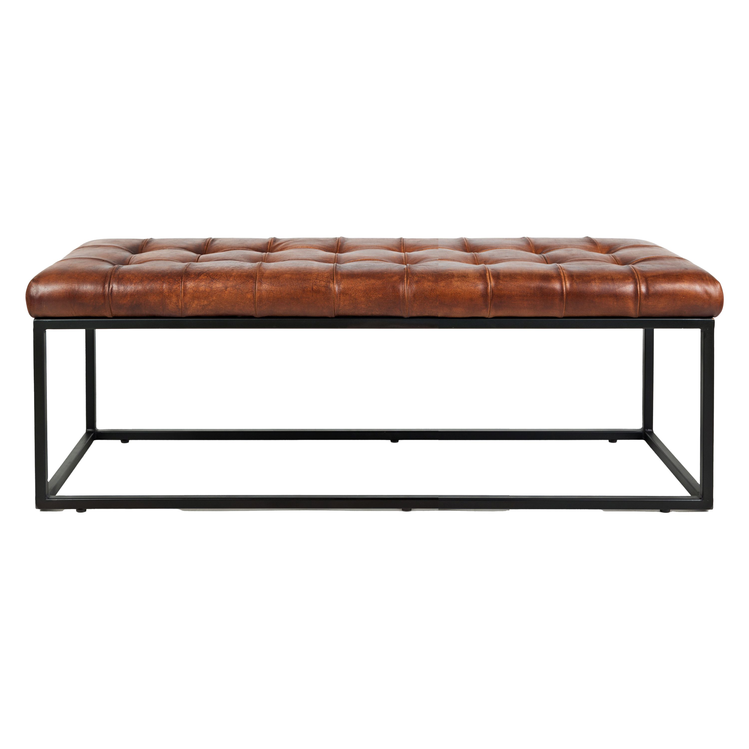 Jofran Furniture Global Archive Saddle Brown 50 Inch Ottoman Bench