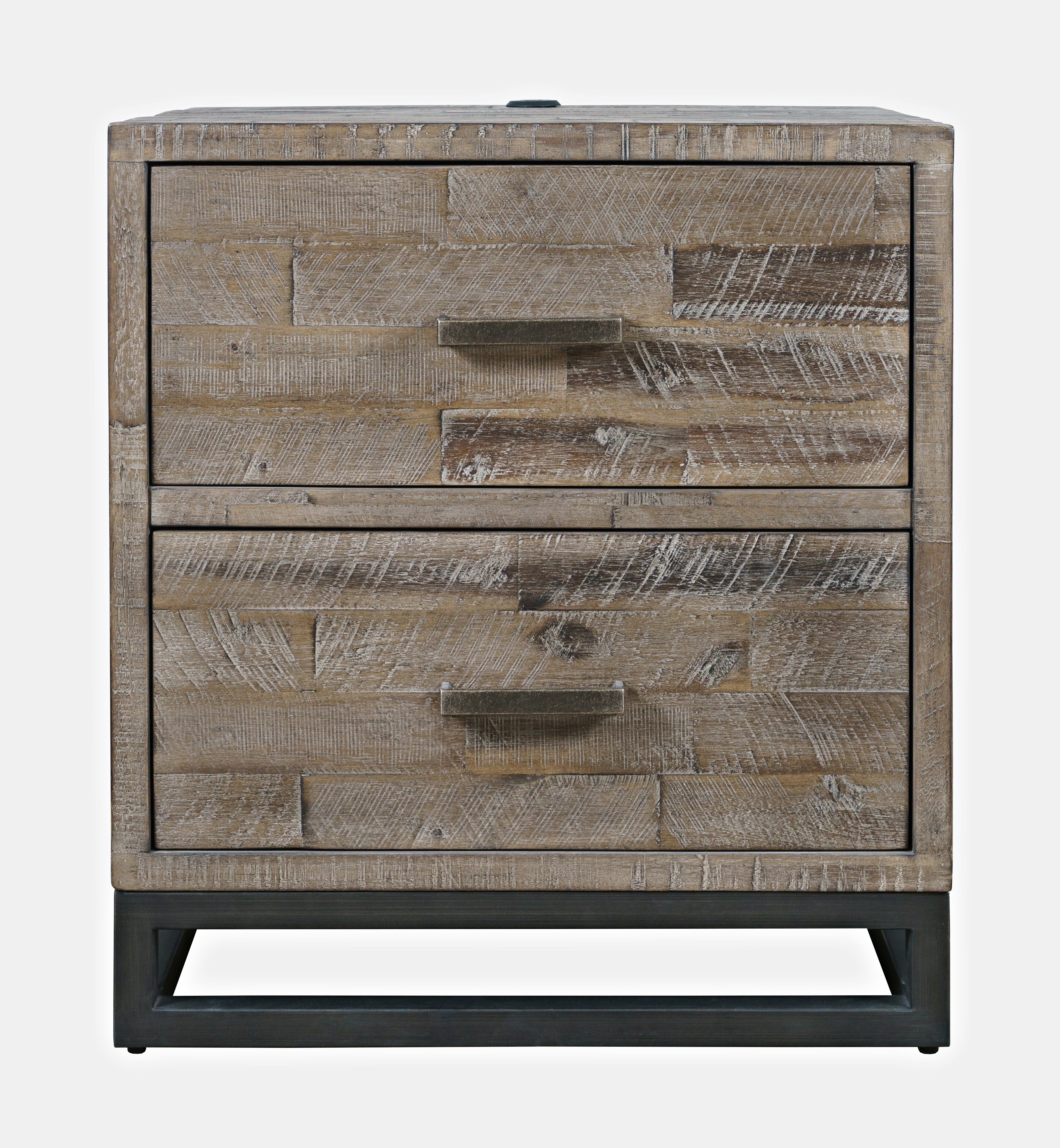Jofran Furniture East Hampton Grey Wash 25 Inch Nightstand