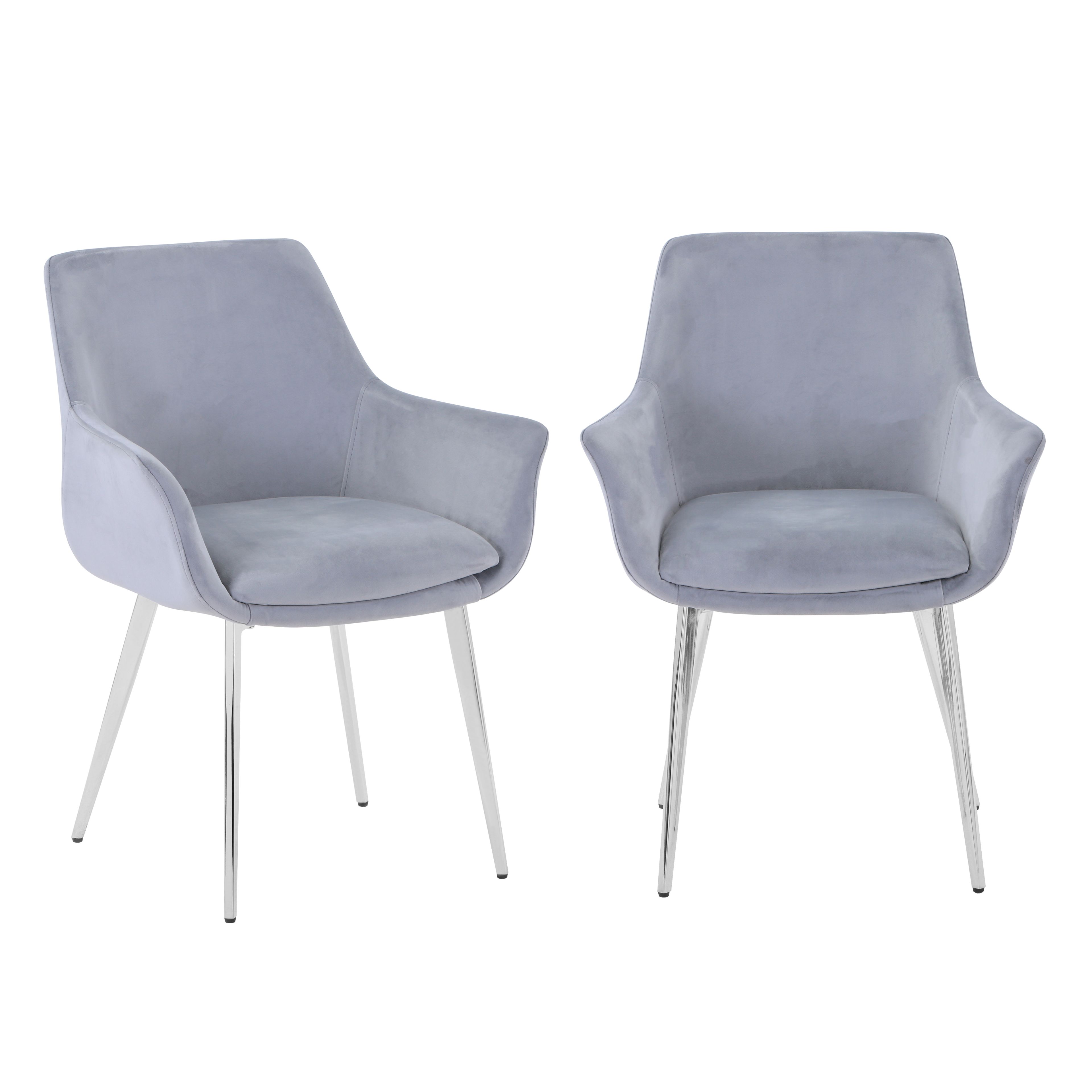 2 Jofran Furniture Stella Platinum Upholstered Dining Chairs