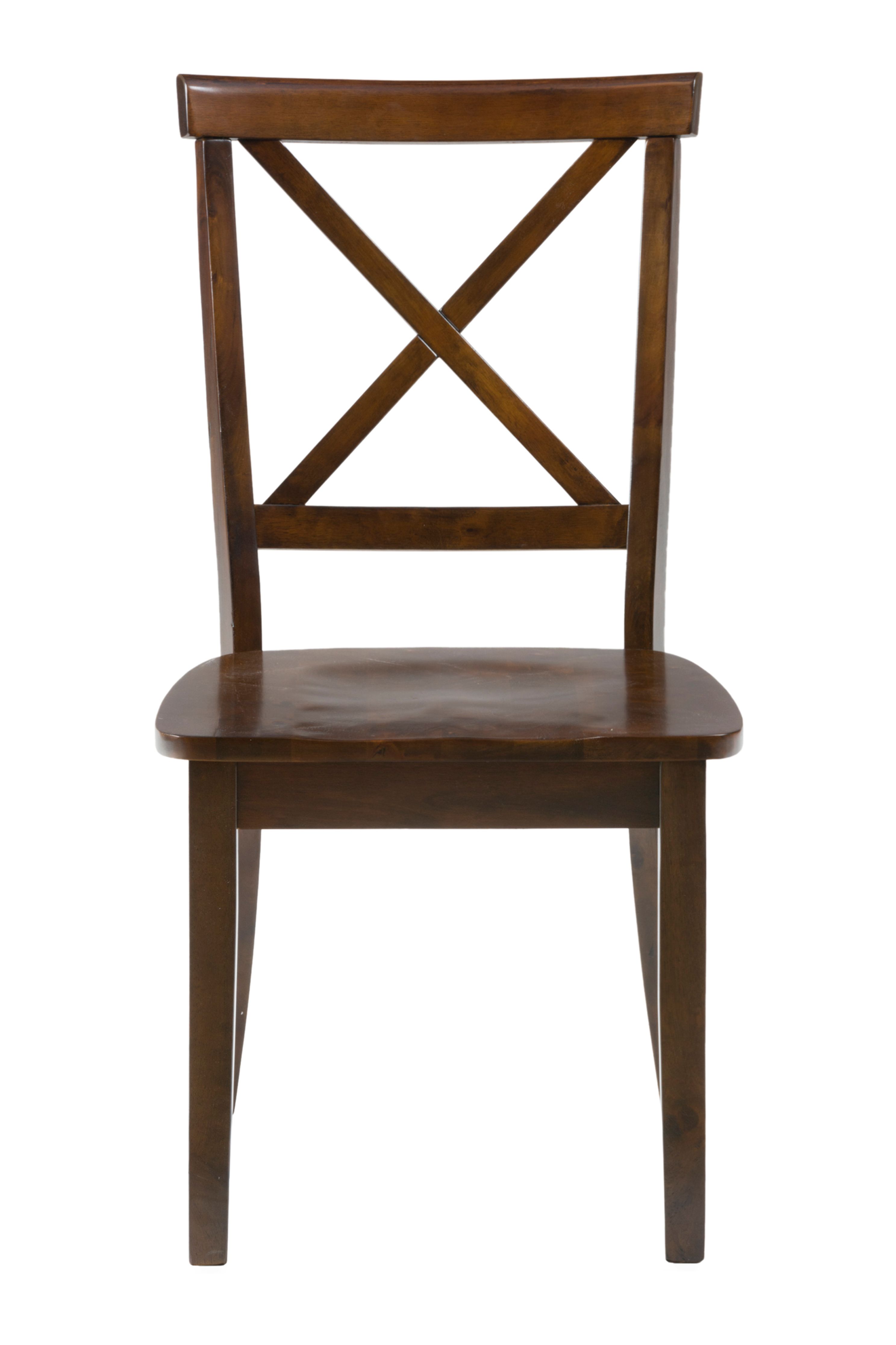 2 Jofran Furniture Richmond Cherry Brown Cross Back Dining Chairs