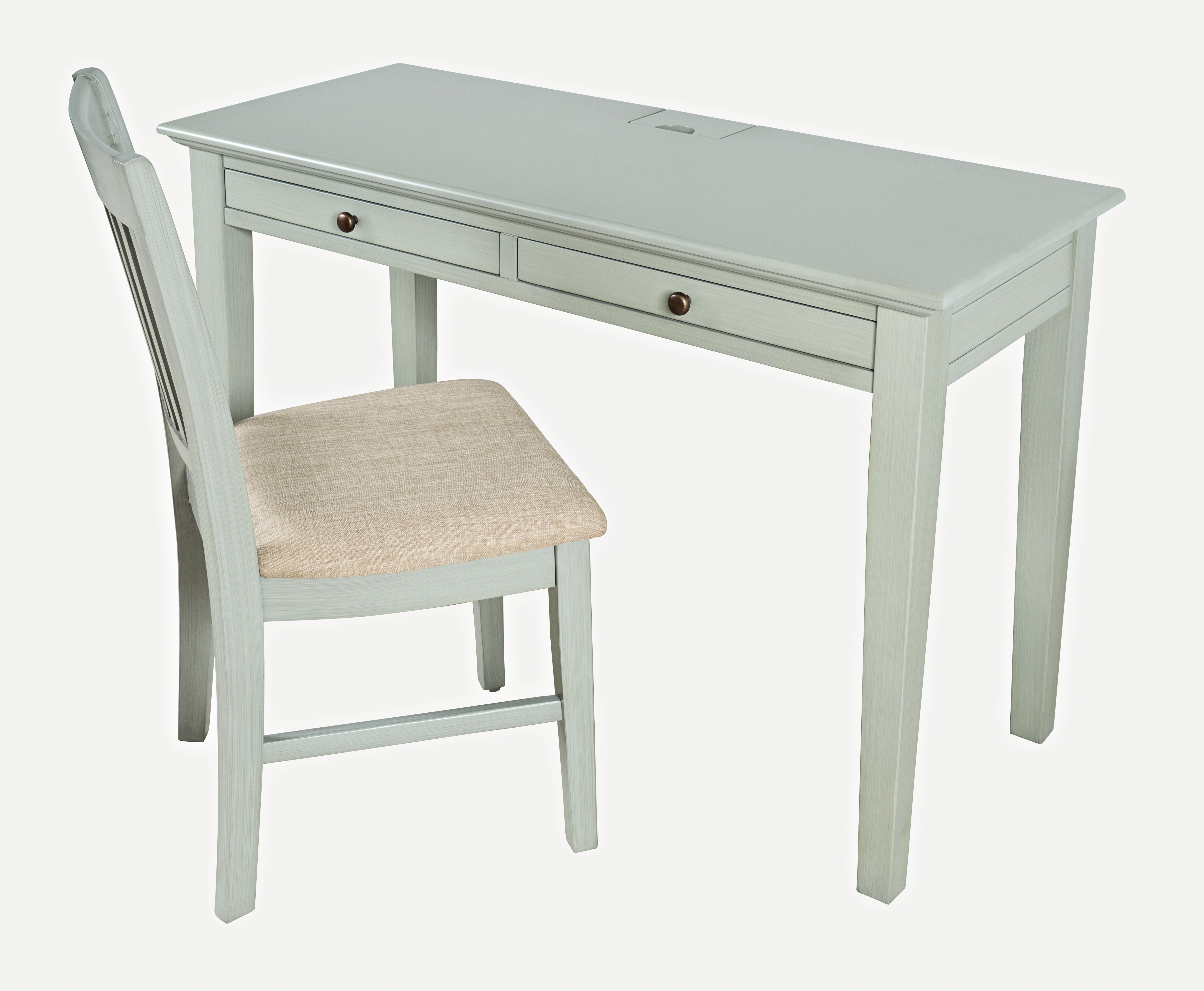 Jofran Furniture Craftsman Earl Grey USB Charging Desk And Chair Set