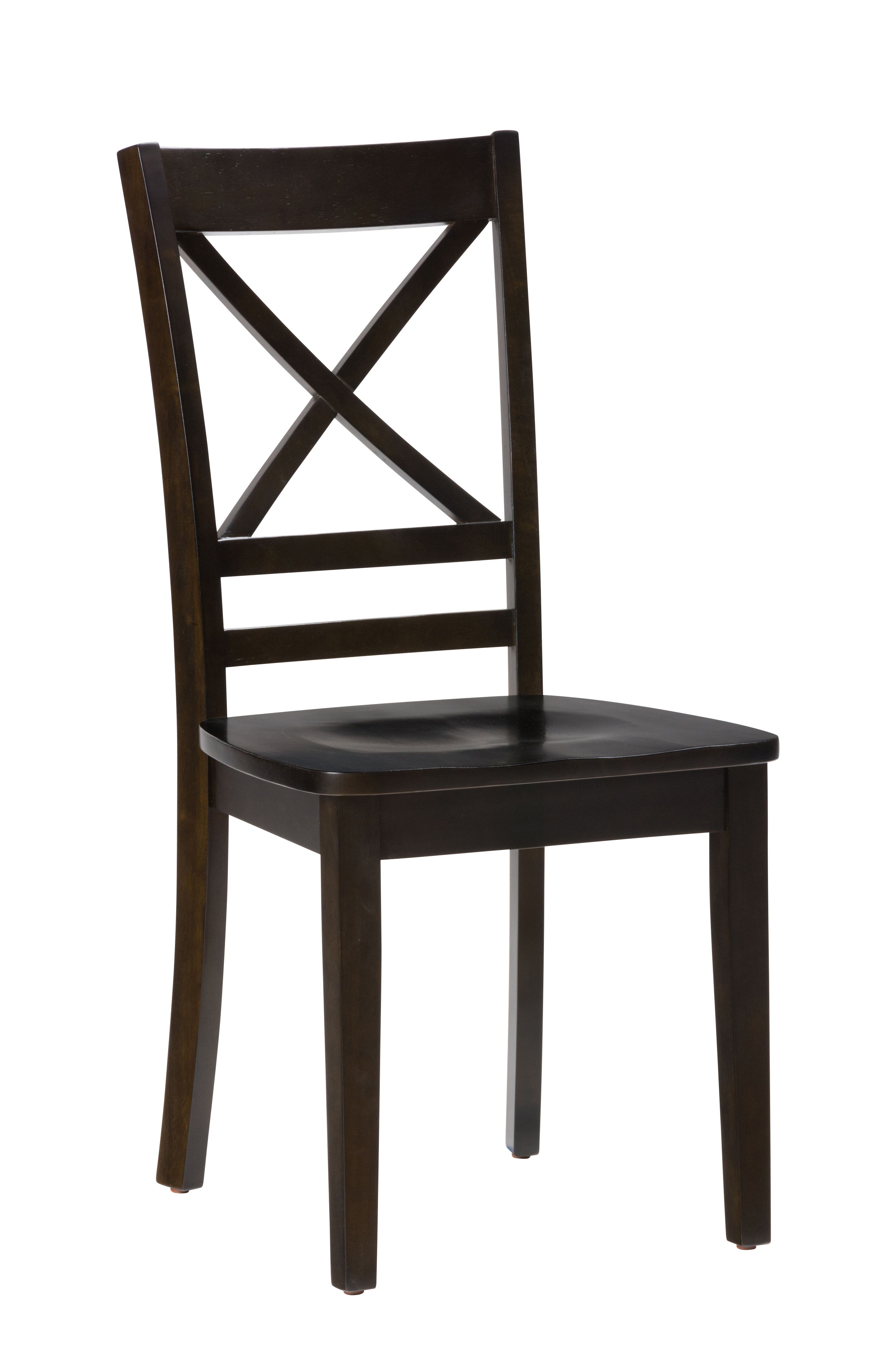2 Jofran Furniture Simplicity Espresso Brown Cross Back Side Chairs