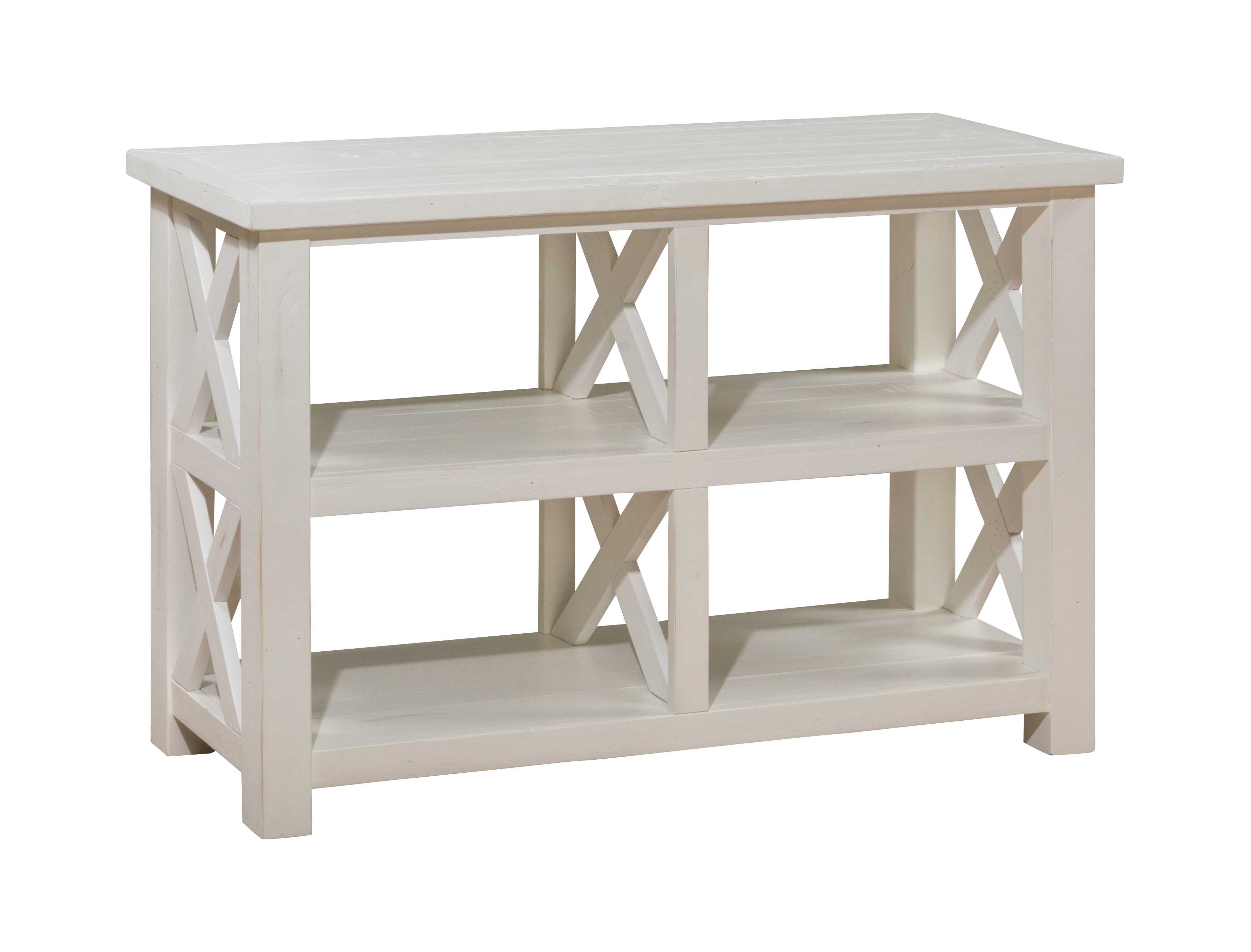 Jofran Furniture Madaket Distressed Off White Sofa Table