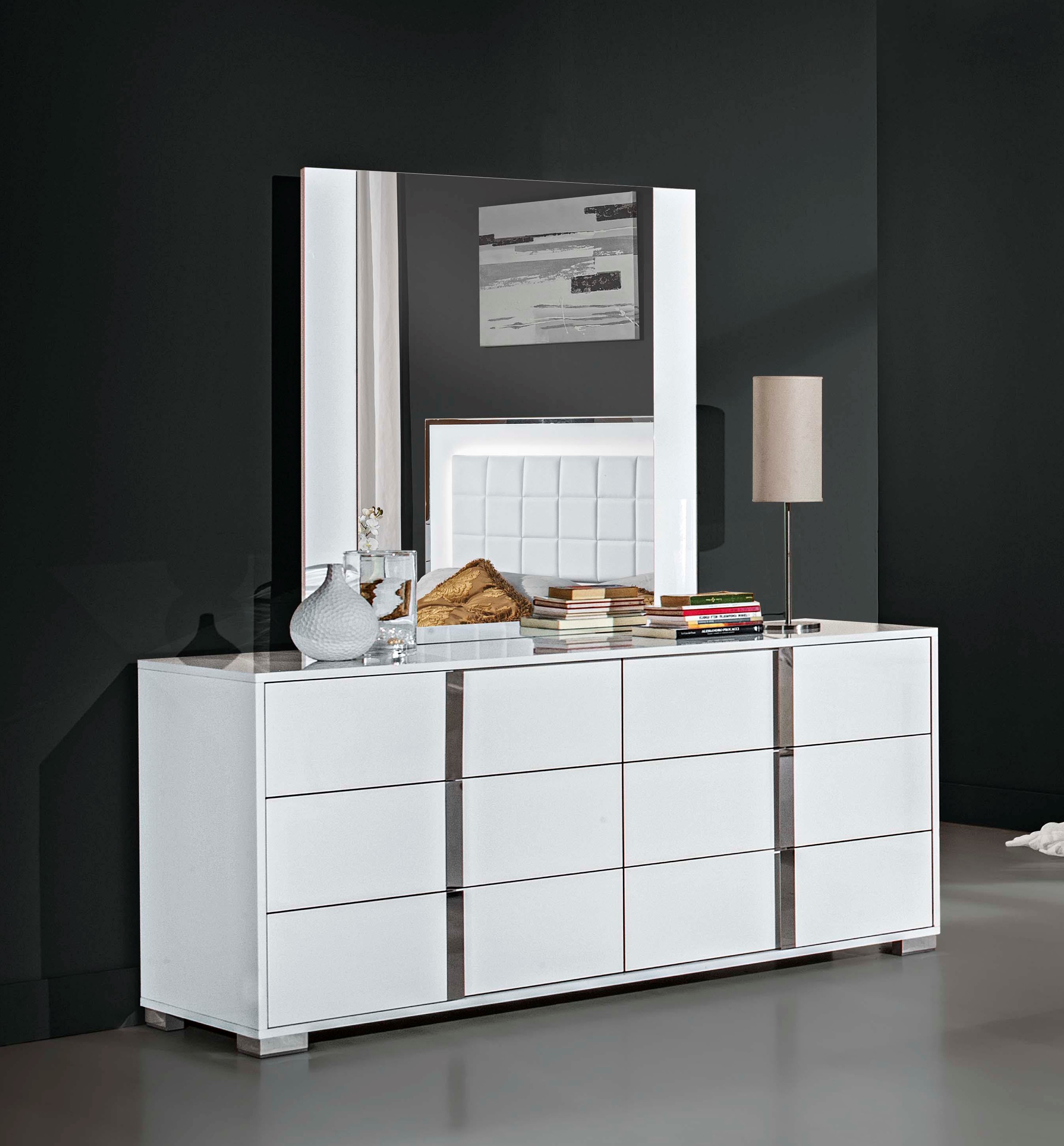 JM Furniture Alice White Dresser and Mirror