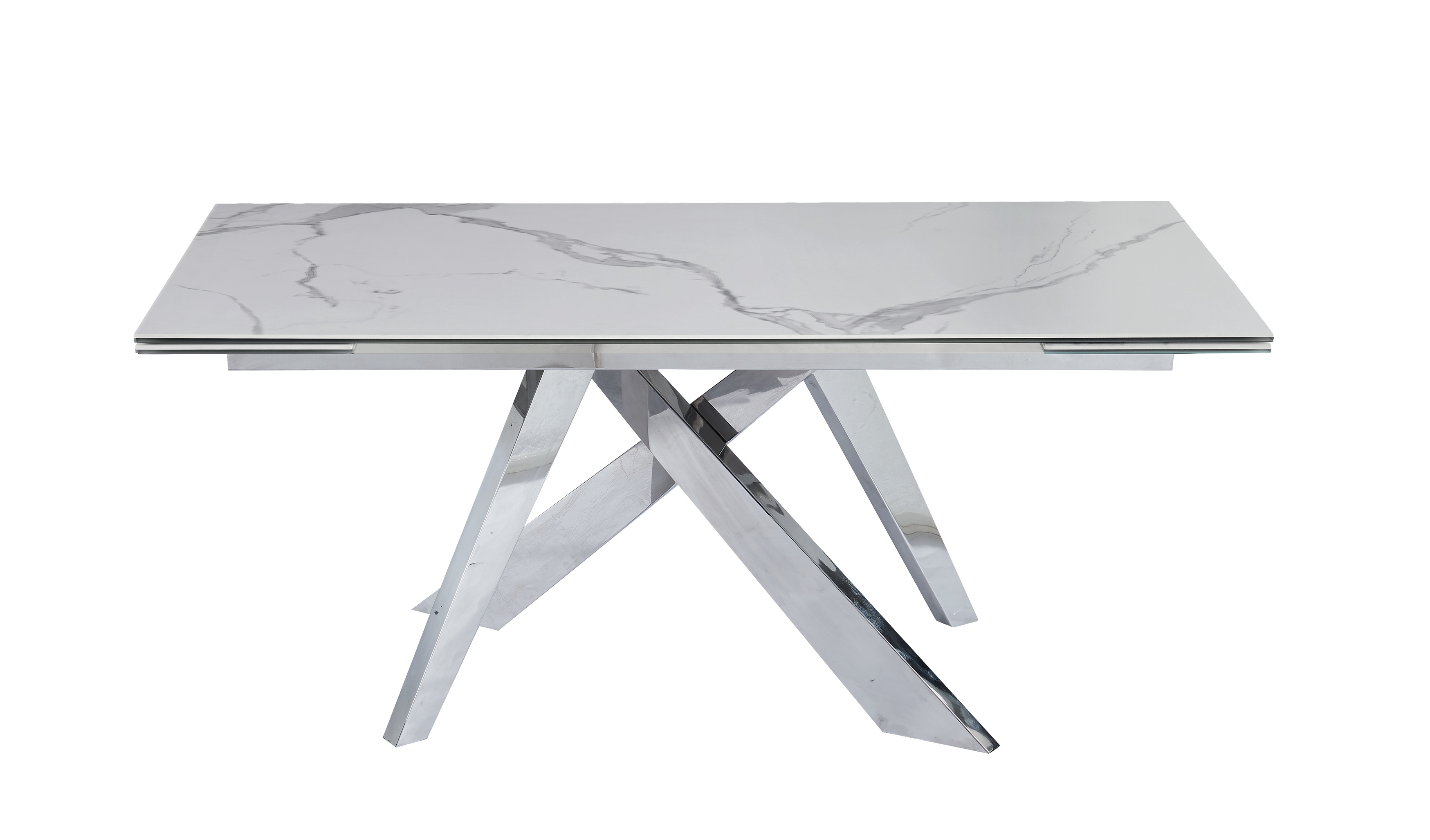 JM Furniture Carrara White Extension Dining Table