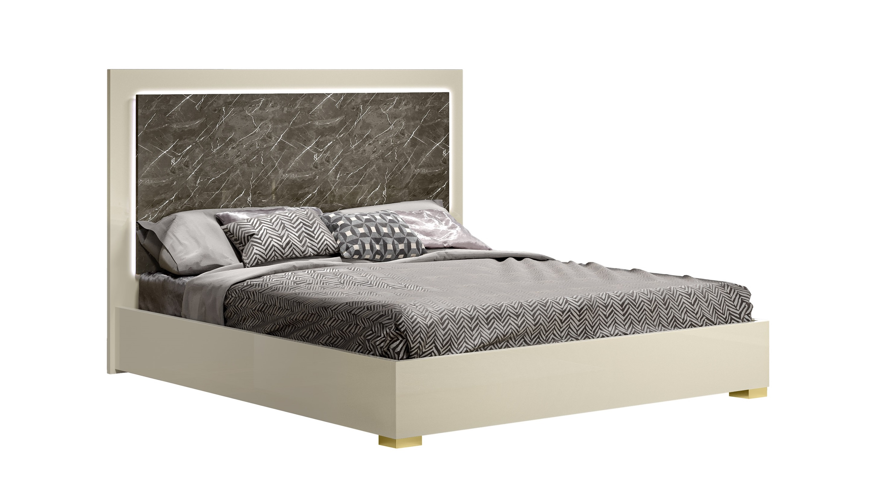 JM Furniture Sonia Pearl Metallic Brown Queen Bed