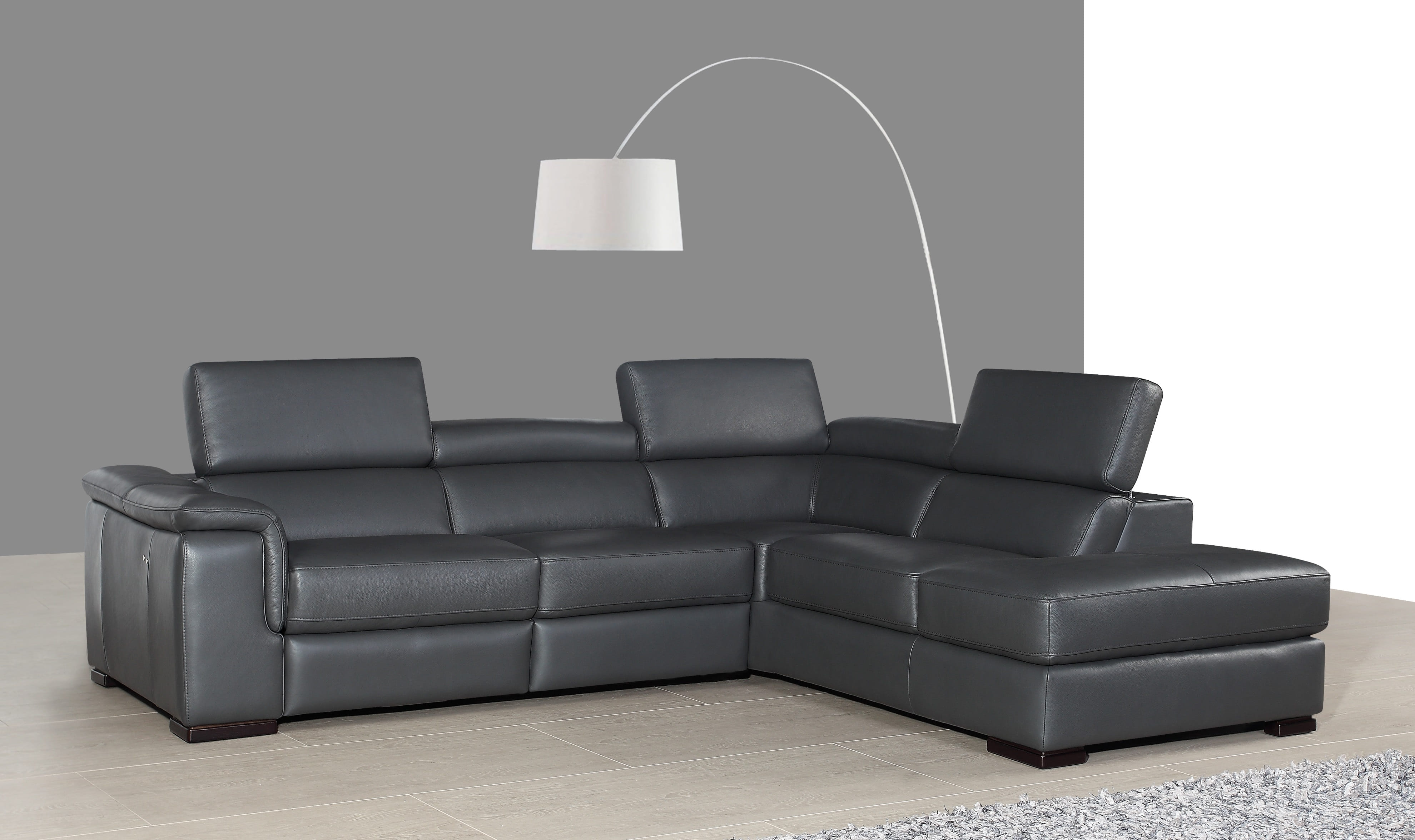 JM Furniture Agata Slate Grey Right Hand Facing Chaise Sectional