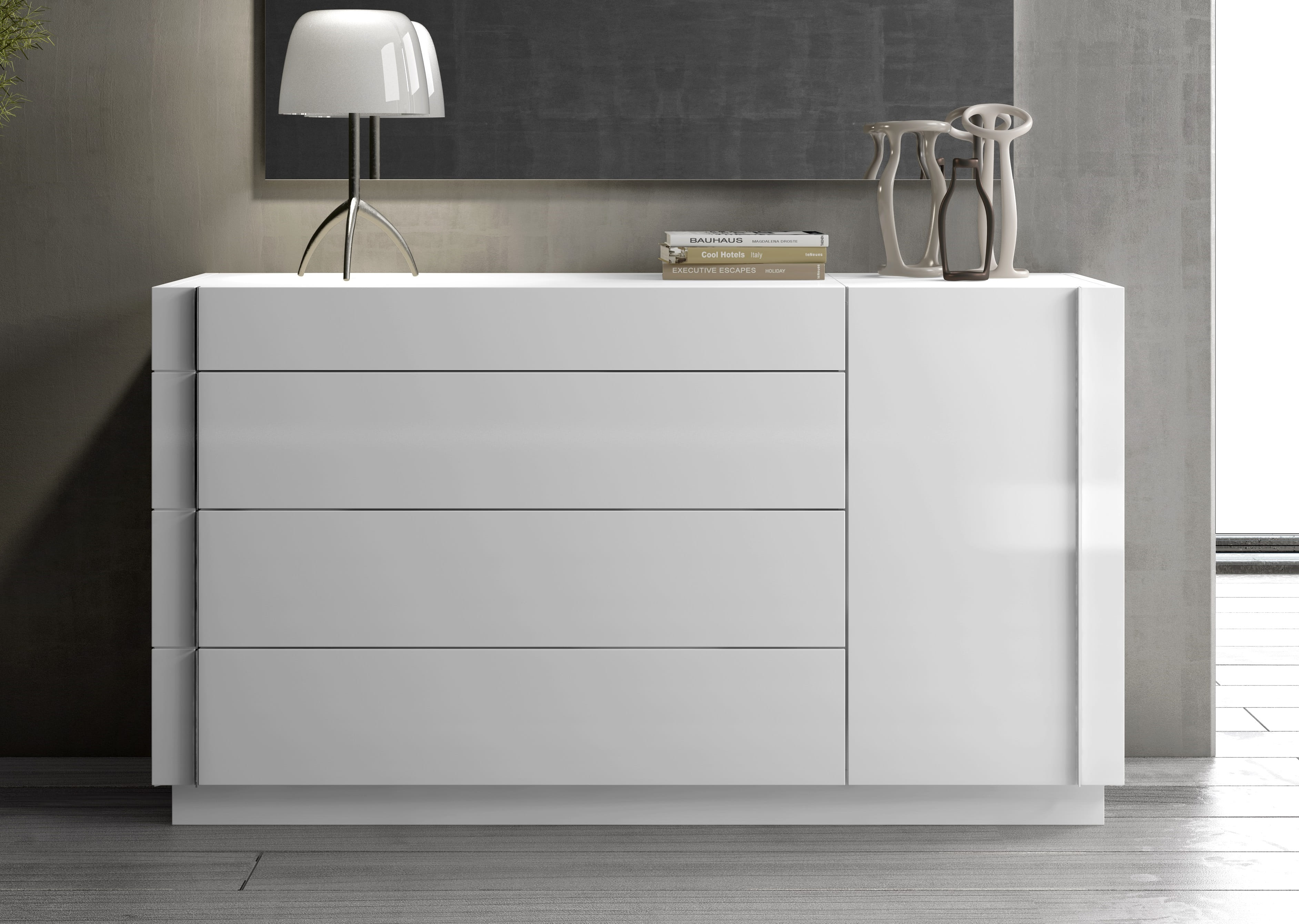 JM Furniture Amora White Dresser