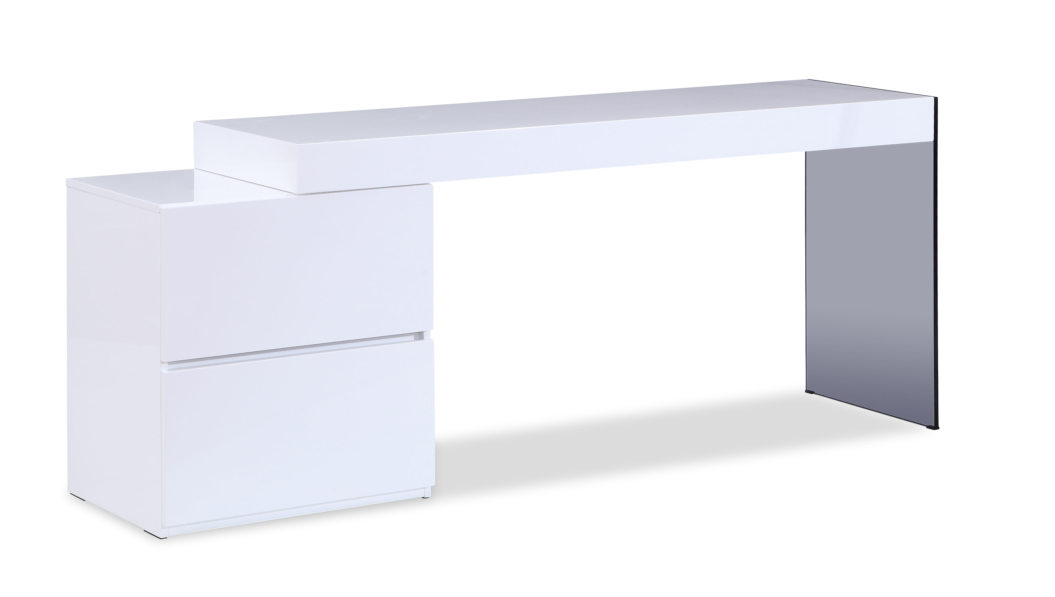 JM Furniture Mia White High Gloss Office Desk