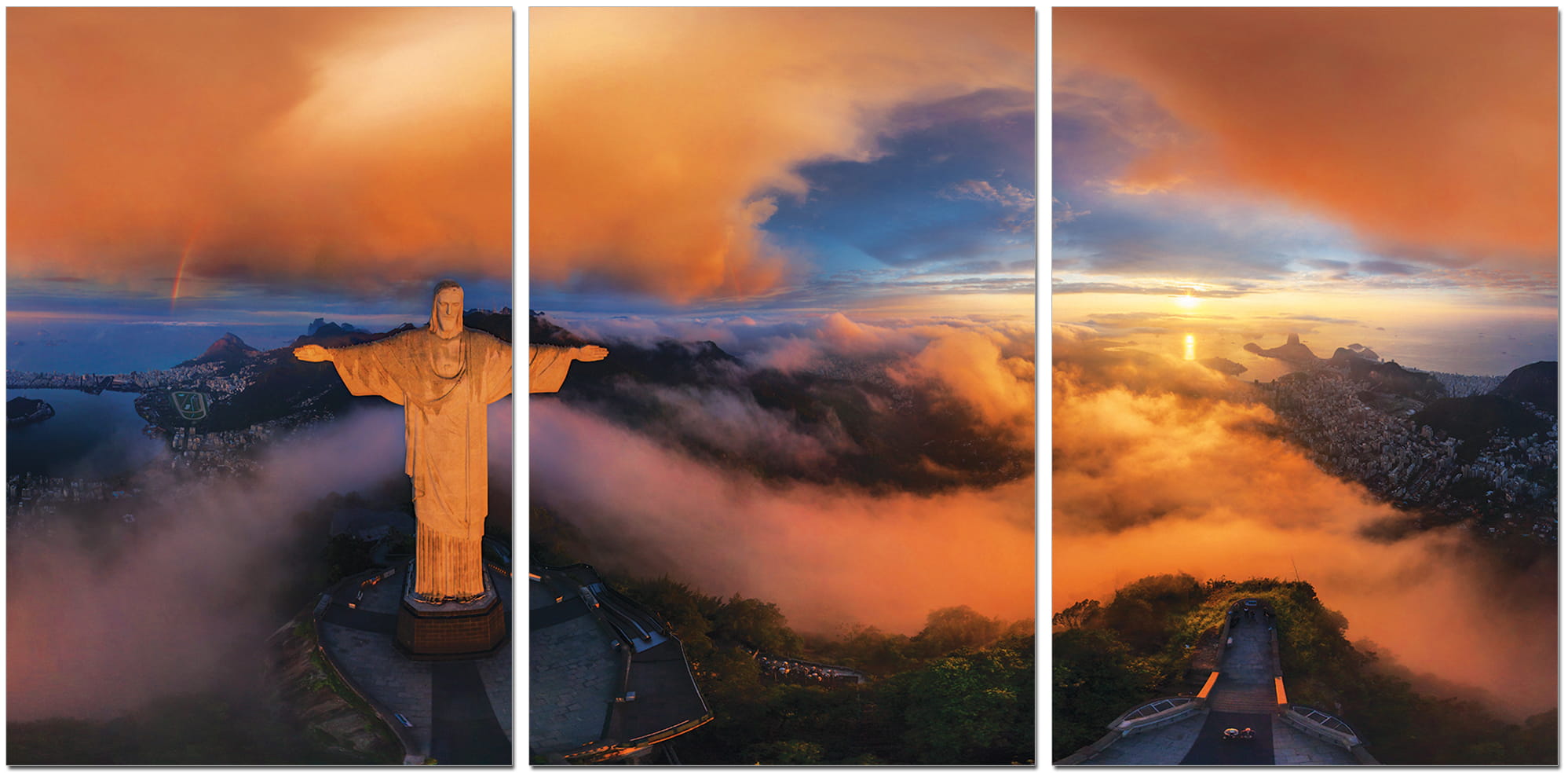 JM Furniture Blue Orange Christ The Redeemer Wall Art