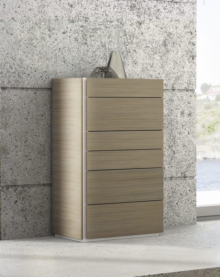 JM Furniture Evora Wenge Light Grey 6 Drawers Chest