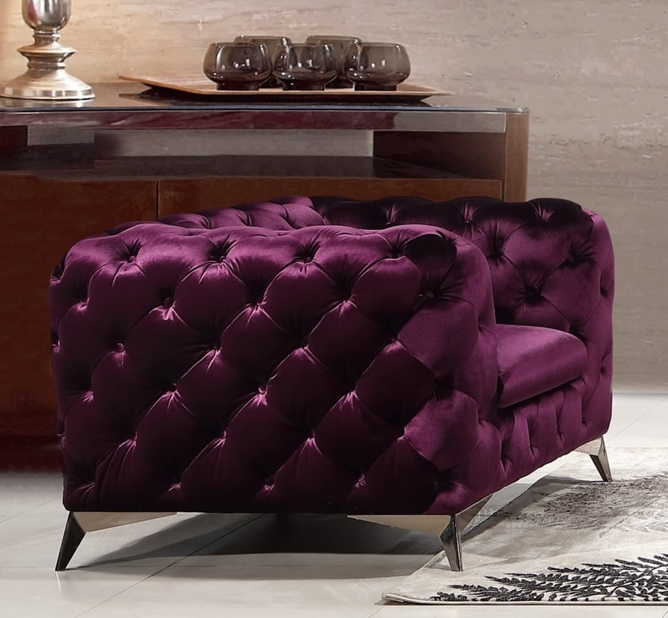 JM Furniture Glitz Purple Fabric Chair