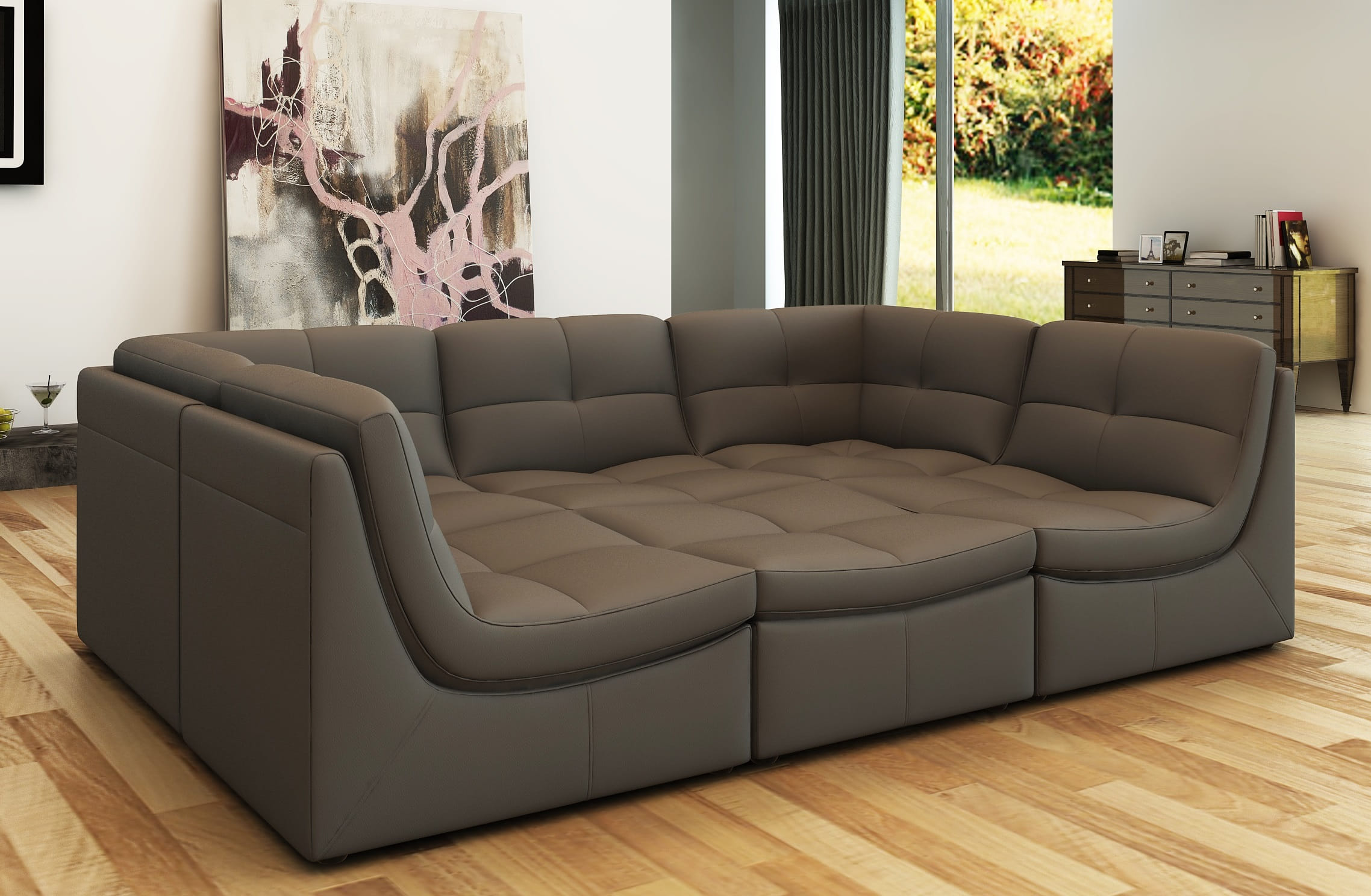 JM Furniture Lego Grey 6pc Sectional
