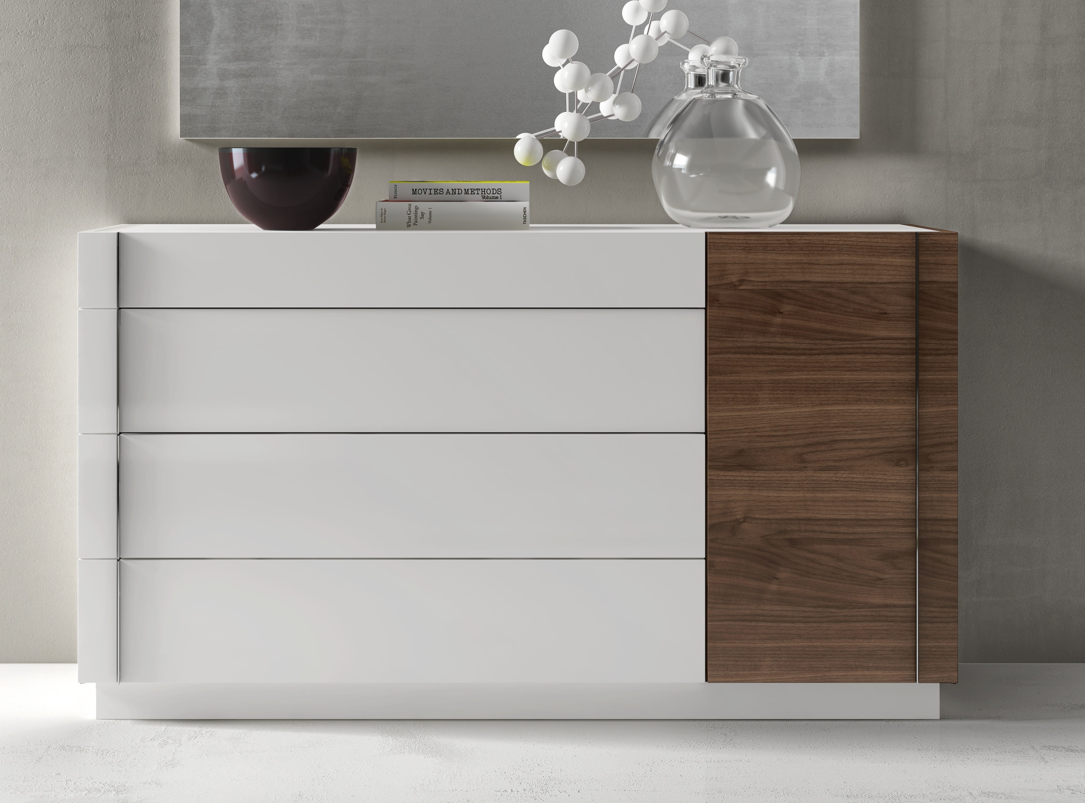 JM Furniture Lisbon White Walnut Dresser