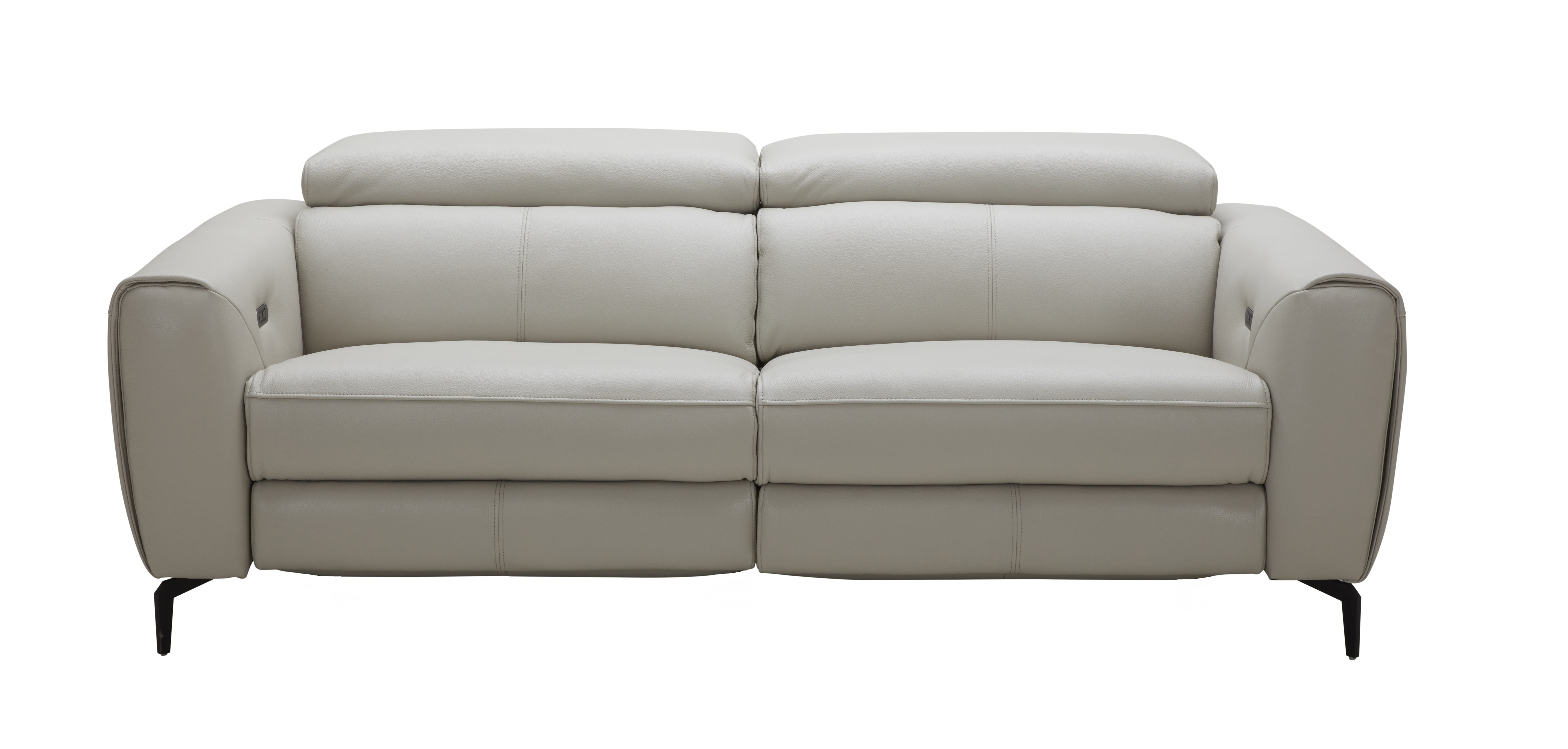 JM Furniture Lorenzo Light Grey Leather Sofa