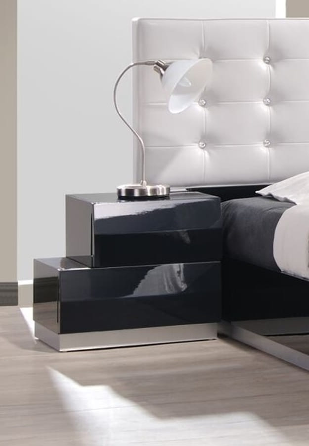 JM Furniture Milan Black Left Facing Night Stand