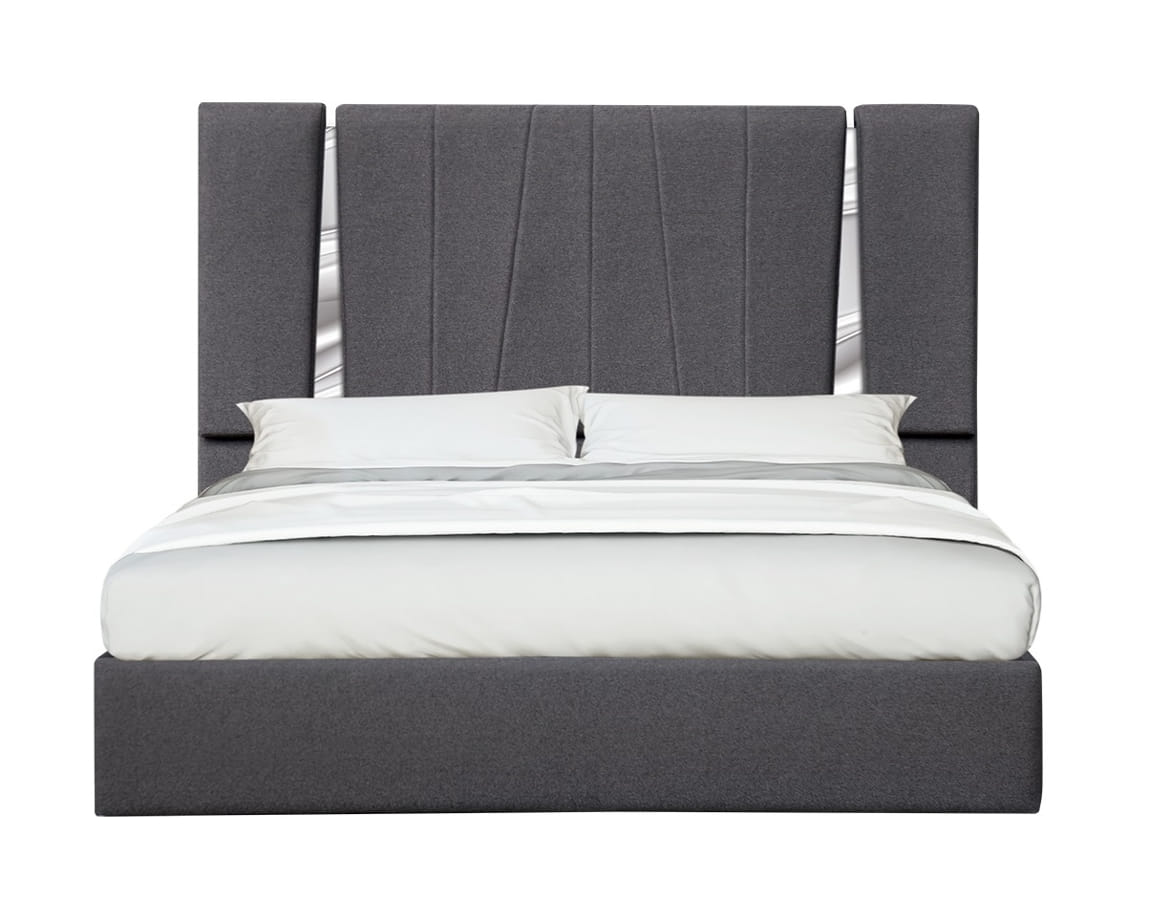 Elite Space Living Preciado Charcoal Upholstered King Bed