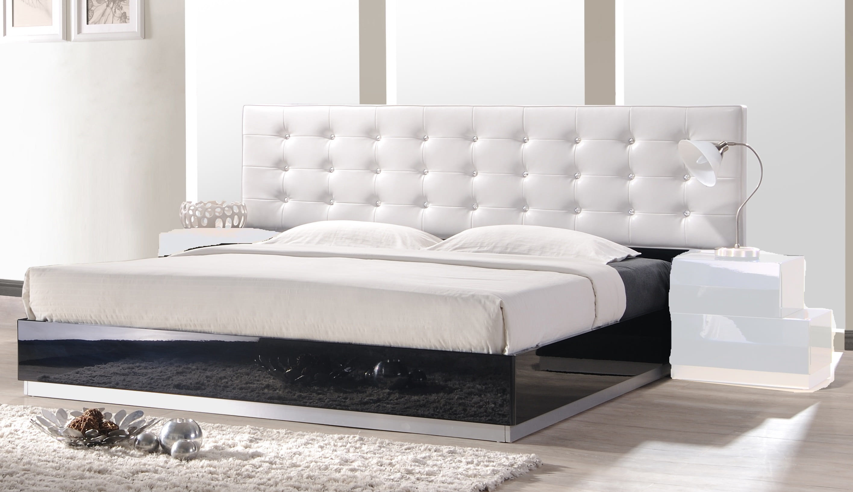 JM Furniture Milan Black Queen Bed