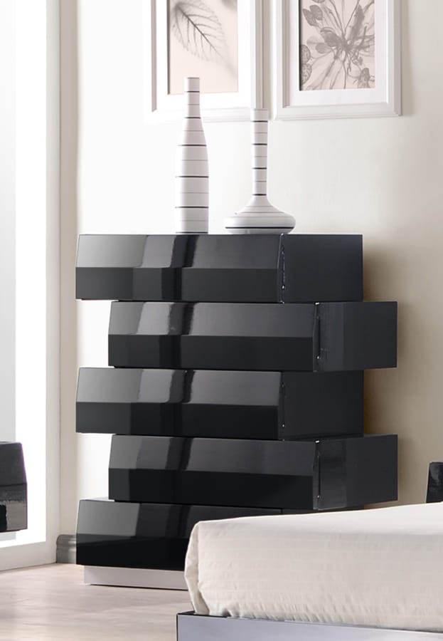 JM Furniture Milan Black Chest