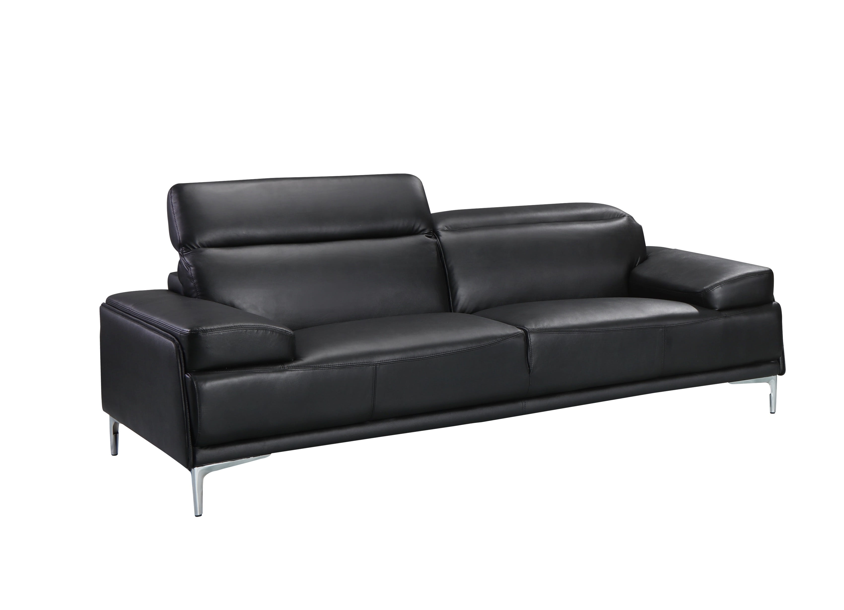 JM Furniture Nicolo Black Leather Sofa