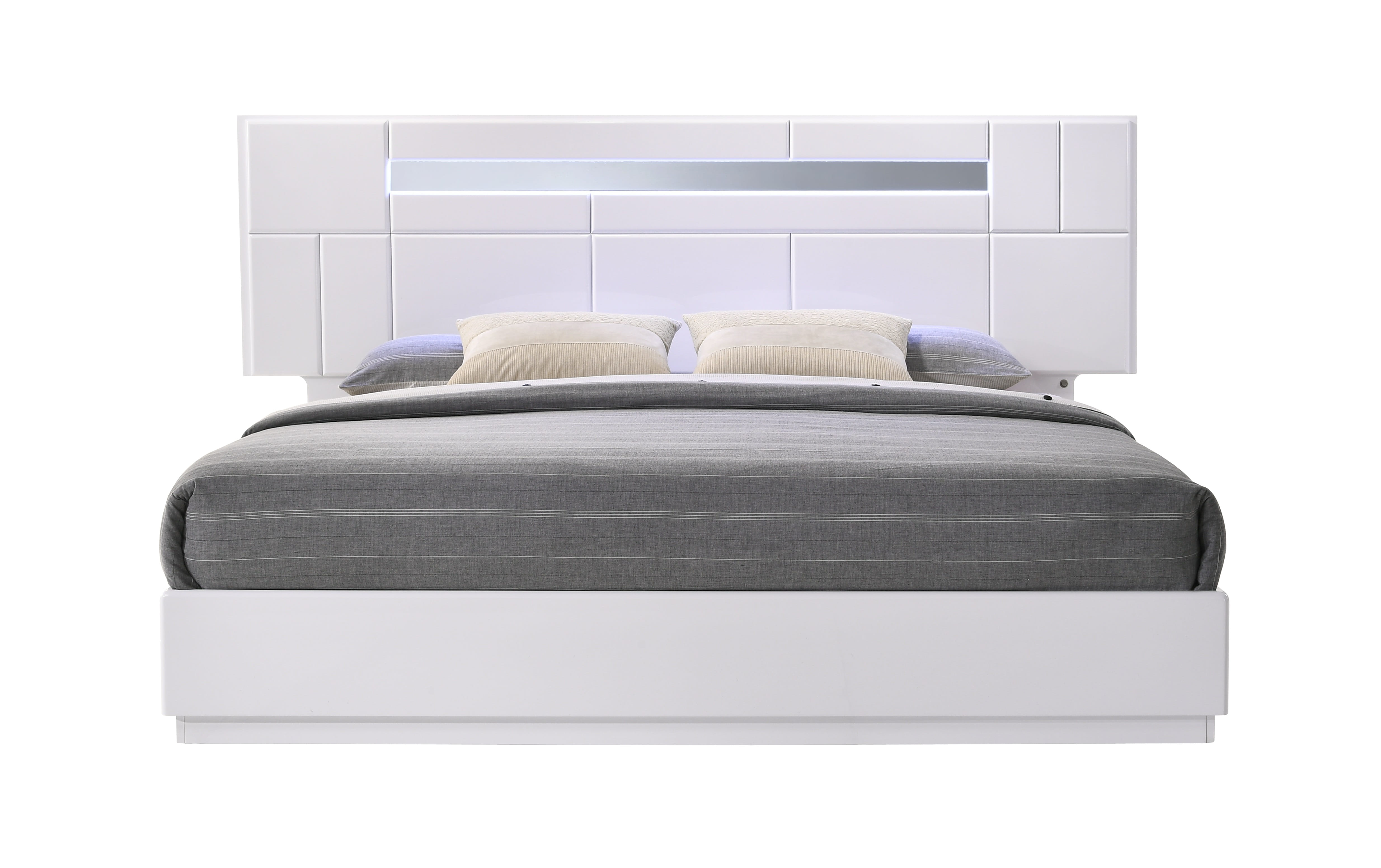 JM Furniture Palermo White Queen Bed