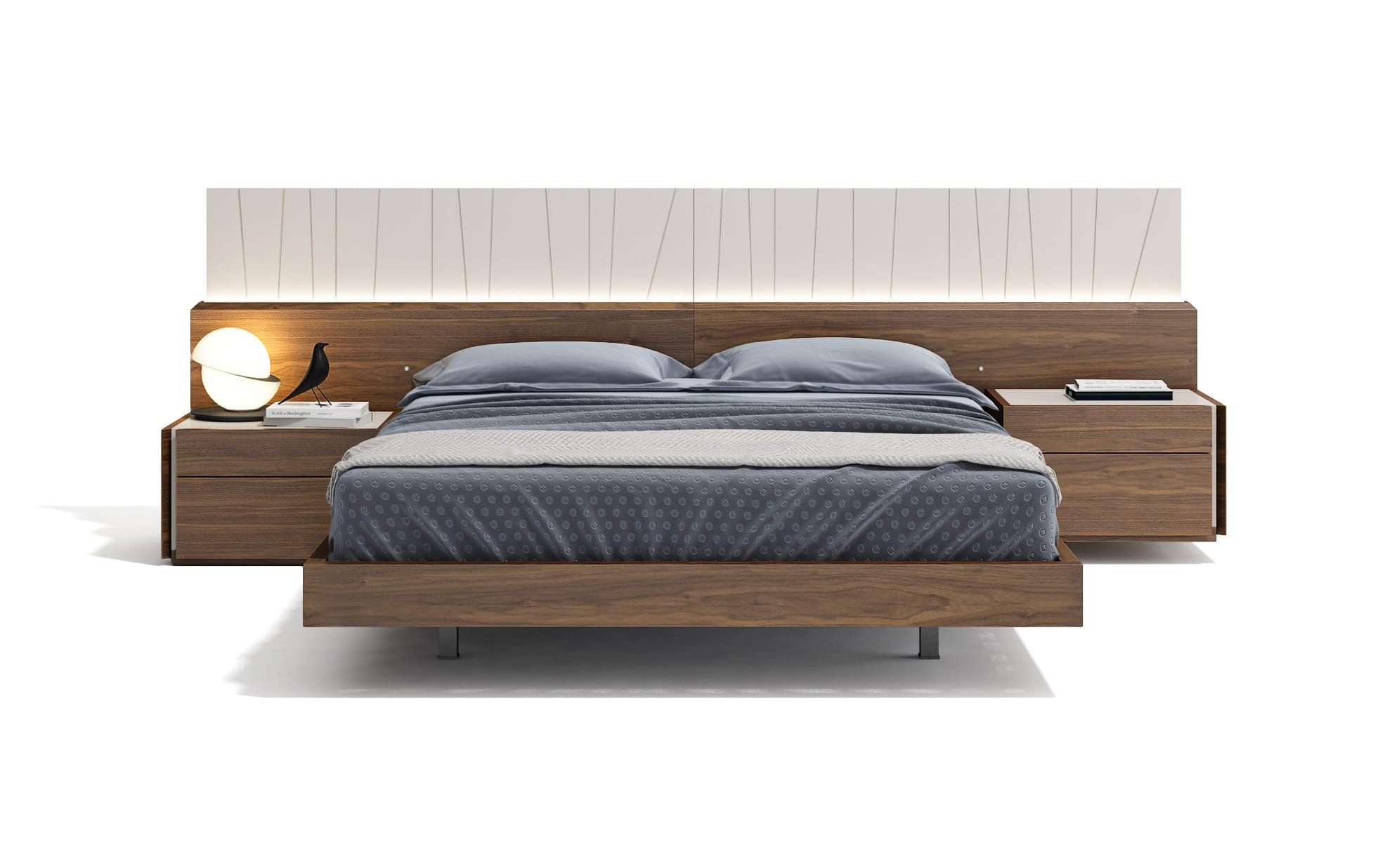 JM Furniture Porto Light Grey Walnut 3pc Queen Bedroom Set