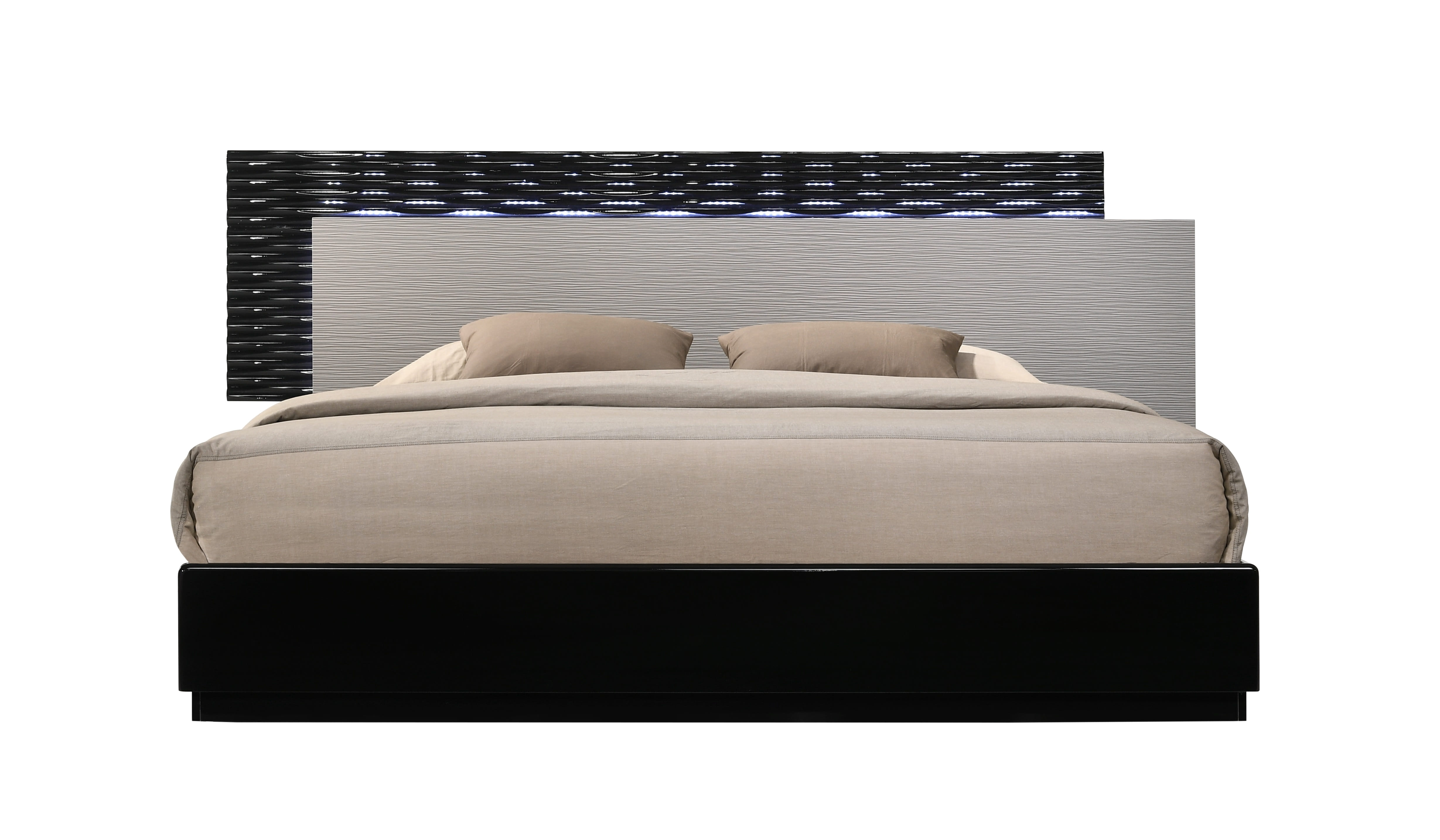 JM Furniture Roma Black Grey Queen Bed