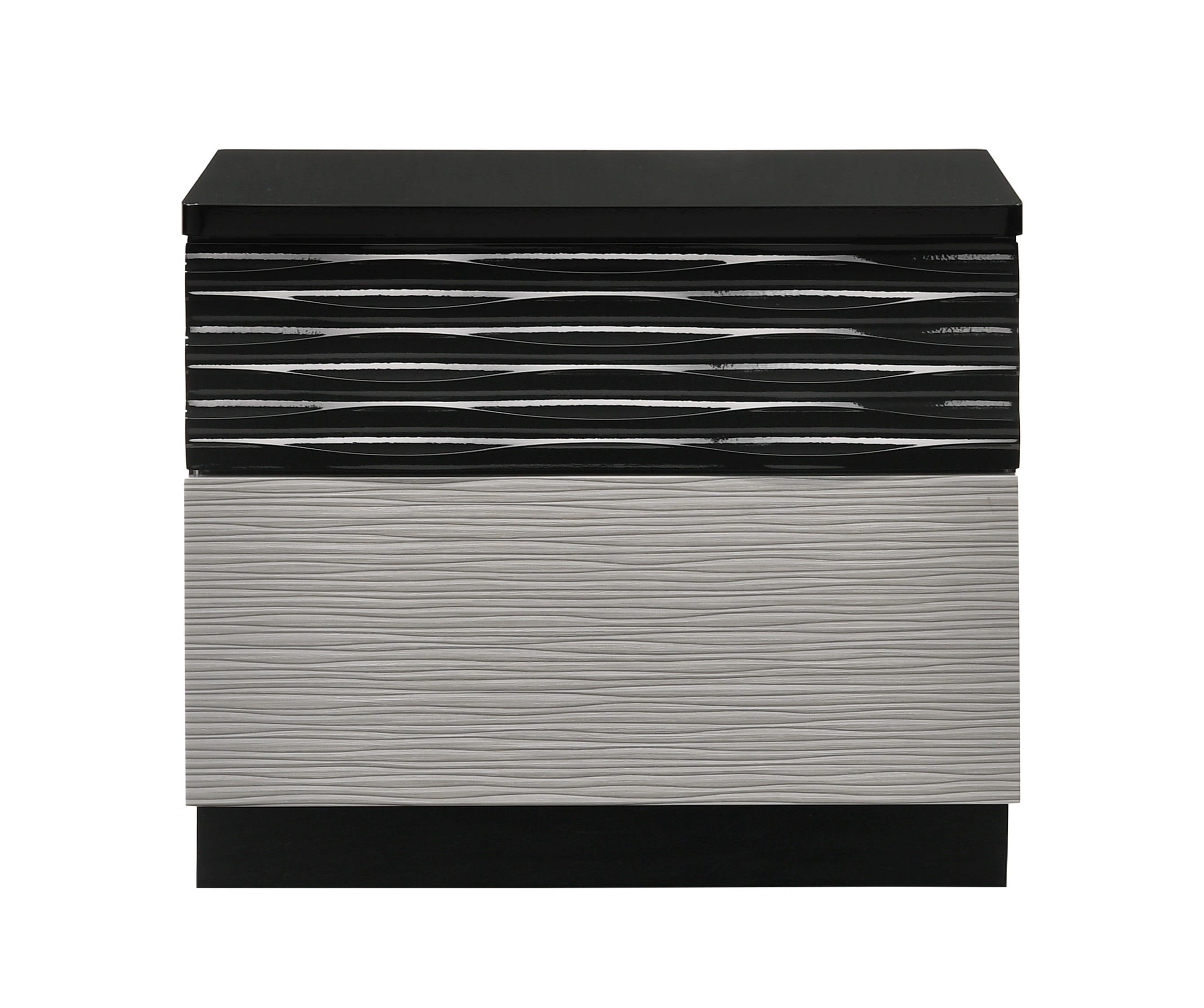 JM Furniture Roma Black Grey Night Stand