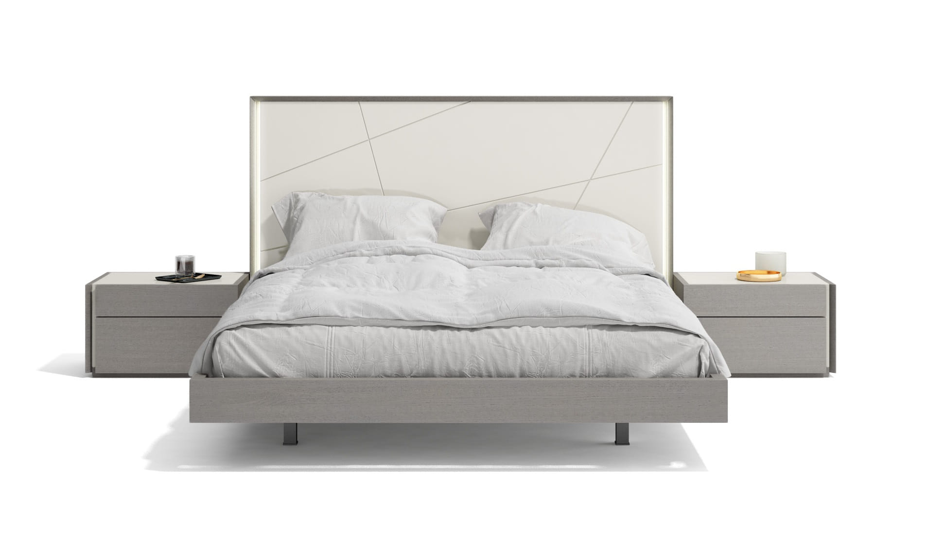 JM Furniture Sintra Grey White 3pc Queen Bedroom Set