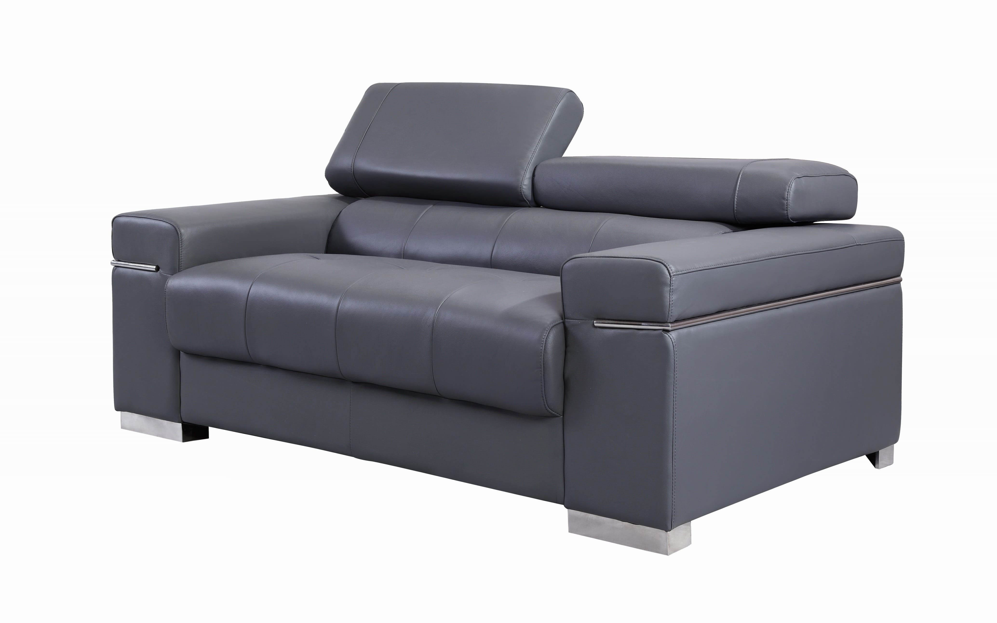 JM Furniture Soho Grey Leather Loveseat