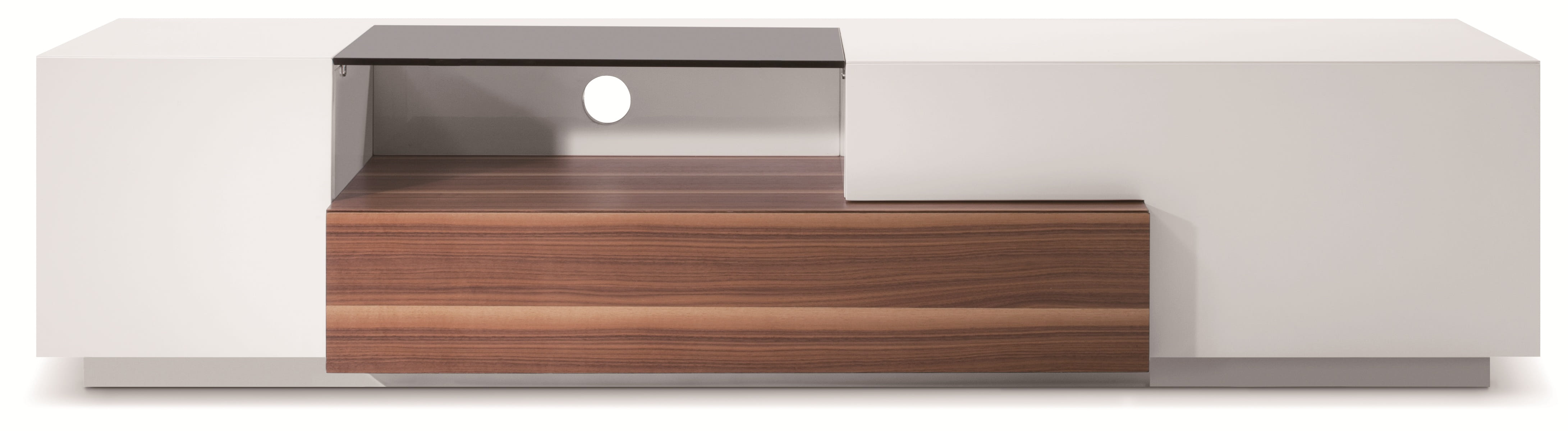 JM Furniture TV015 Walnut White High Gloss TV Stand