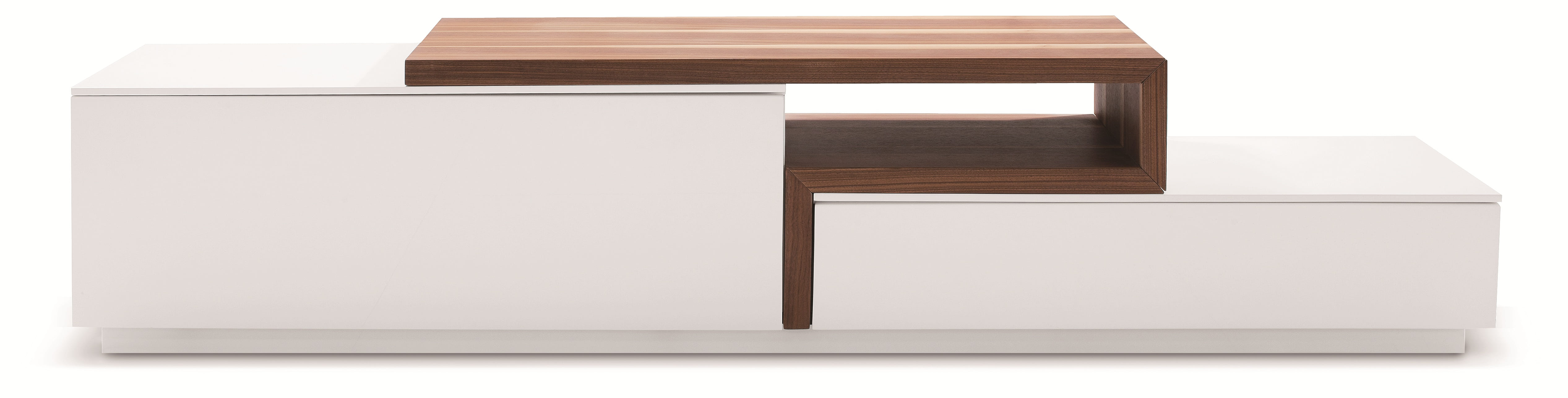 JM Furniture TV045 Walnut White High Gloss TV Stand