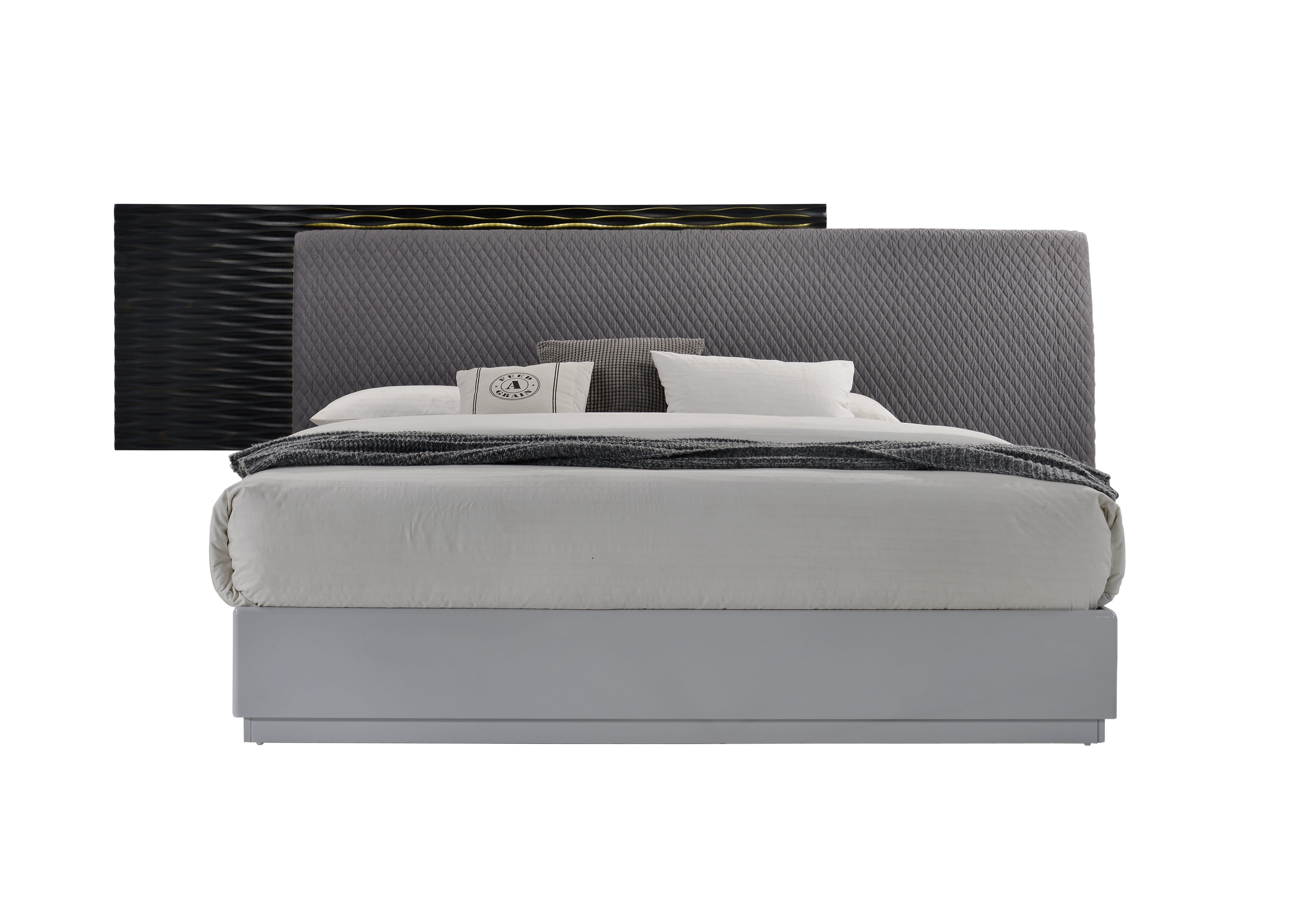 JM Furniture Tribeca Black Grey Queen Bed