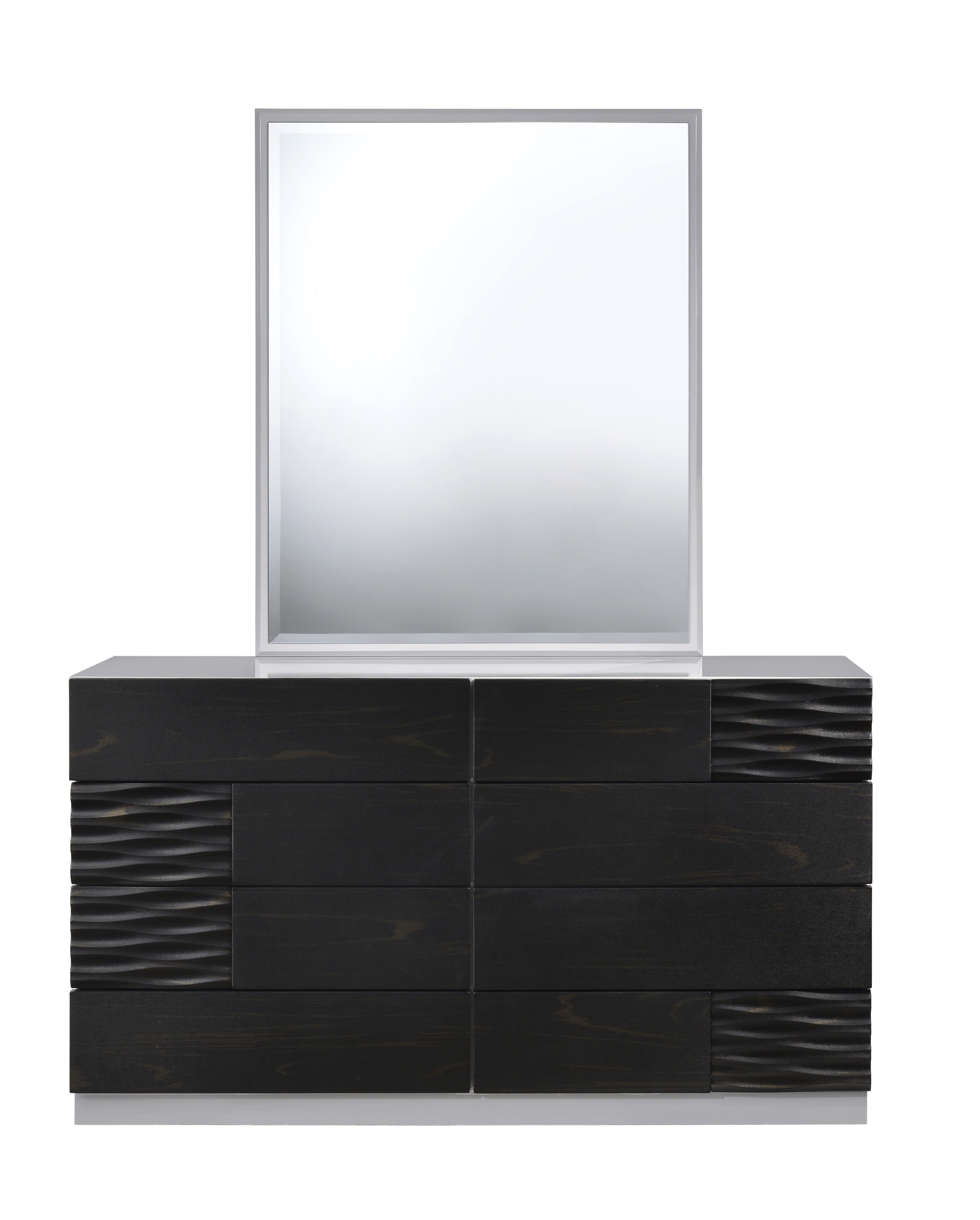JM Furniture Tribeca Black Grey Dresser and Mirror