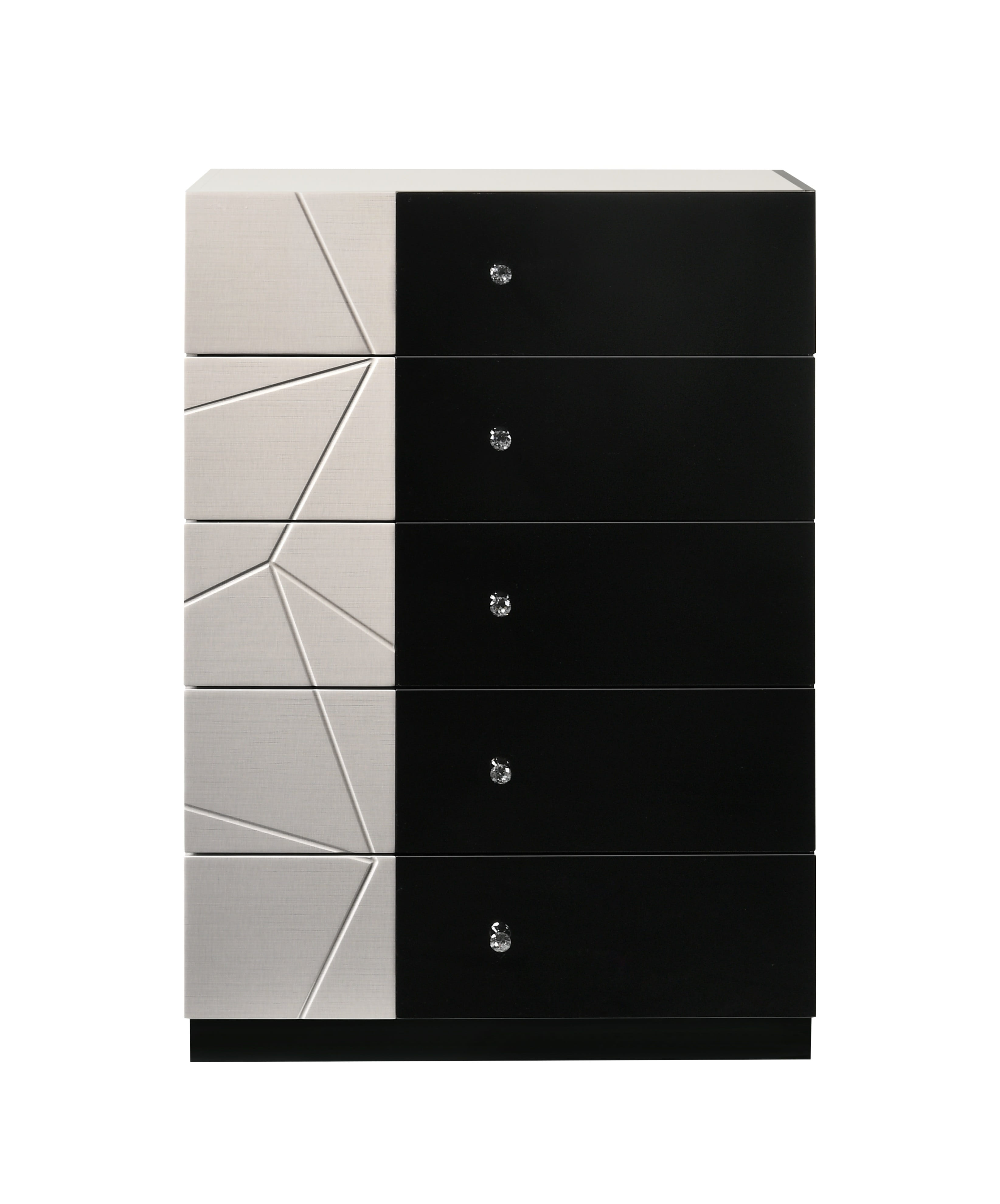 JM Furniture Turin Light Grey Black Chest