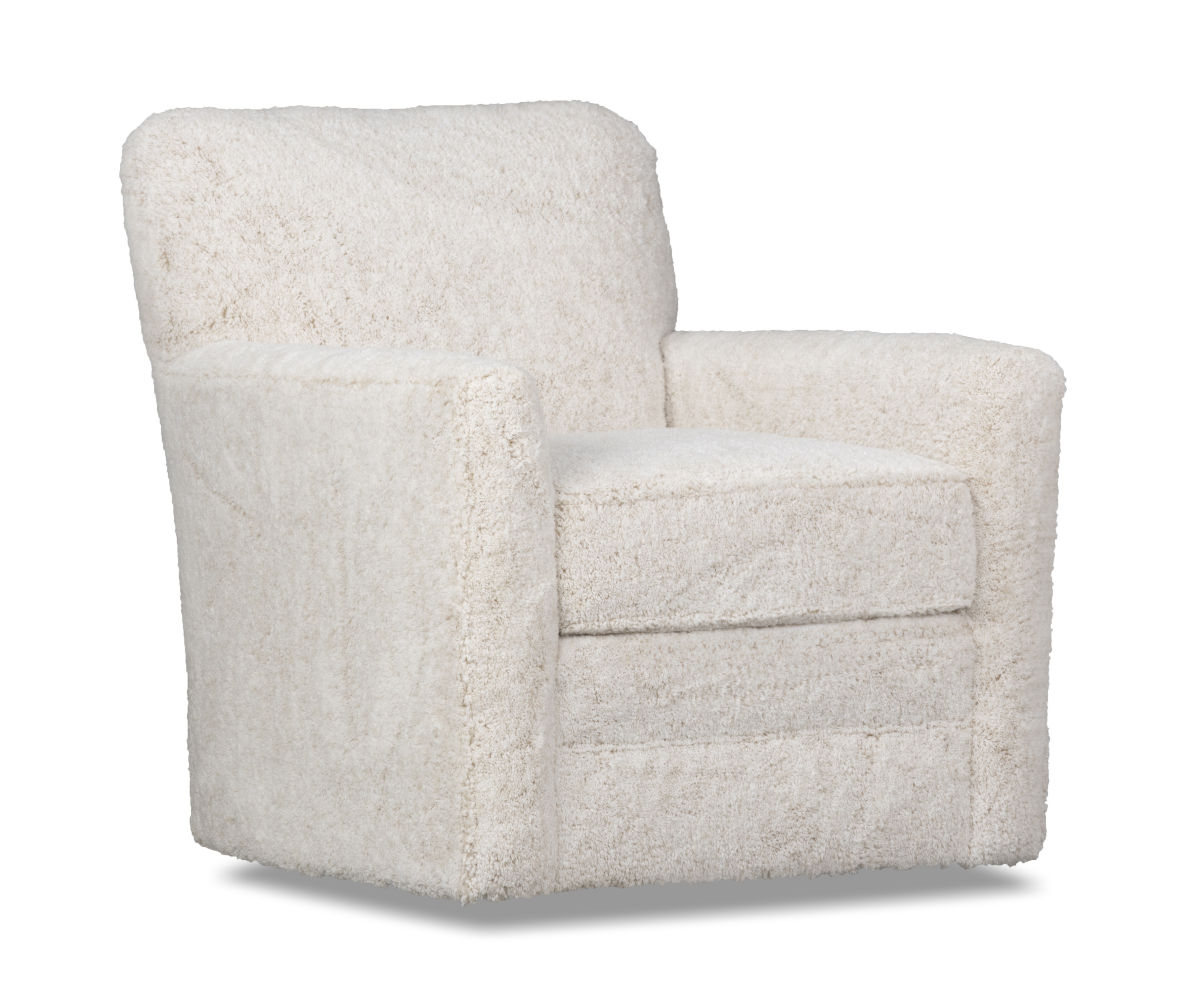 Klaussner Furniture Becks White Fabric Swivel Accent Chair