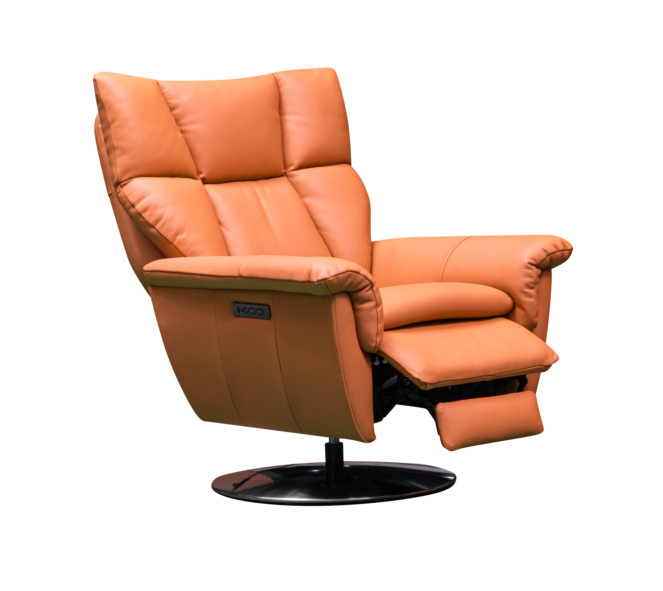 Klaussner Furniture Alessandro Milk Tea Brown Double Power Swivel Chair