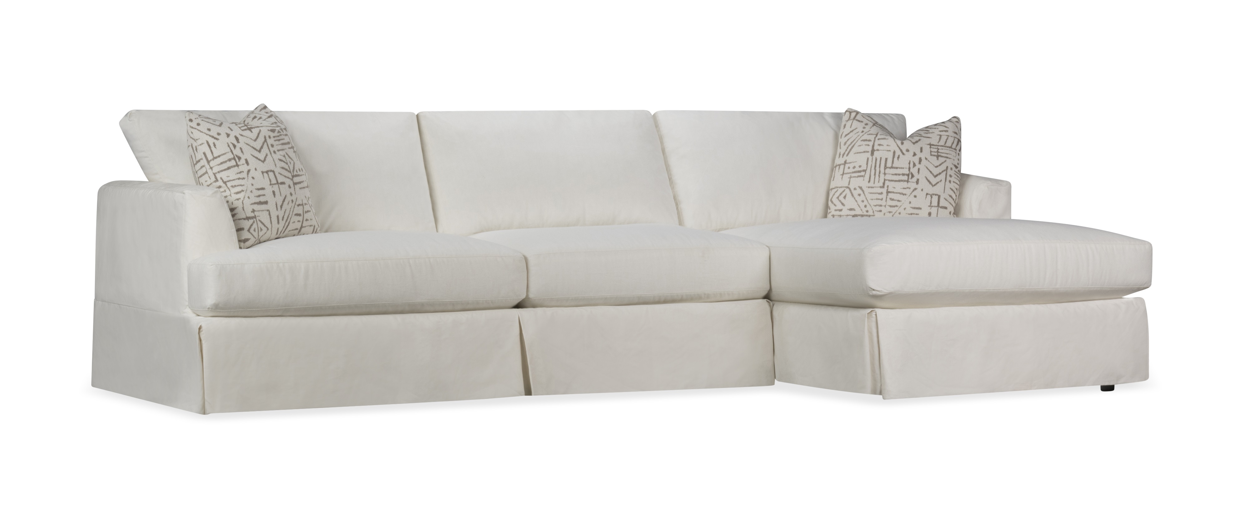 Klaussner Furniture Bentley White 2pc Slipcover Sectional KLAS-D92100-332B030B226412WHT Klaussner Furniture Bentley White 2pc Slipcover Sectional KLAS-D92100-332B030B226412WHT