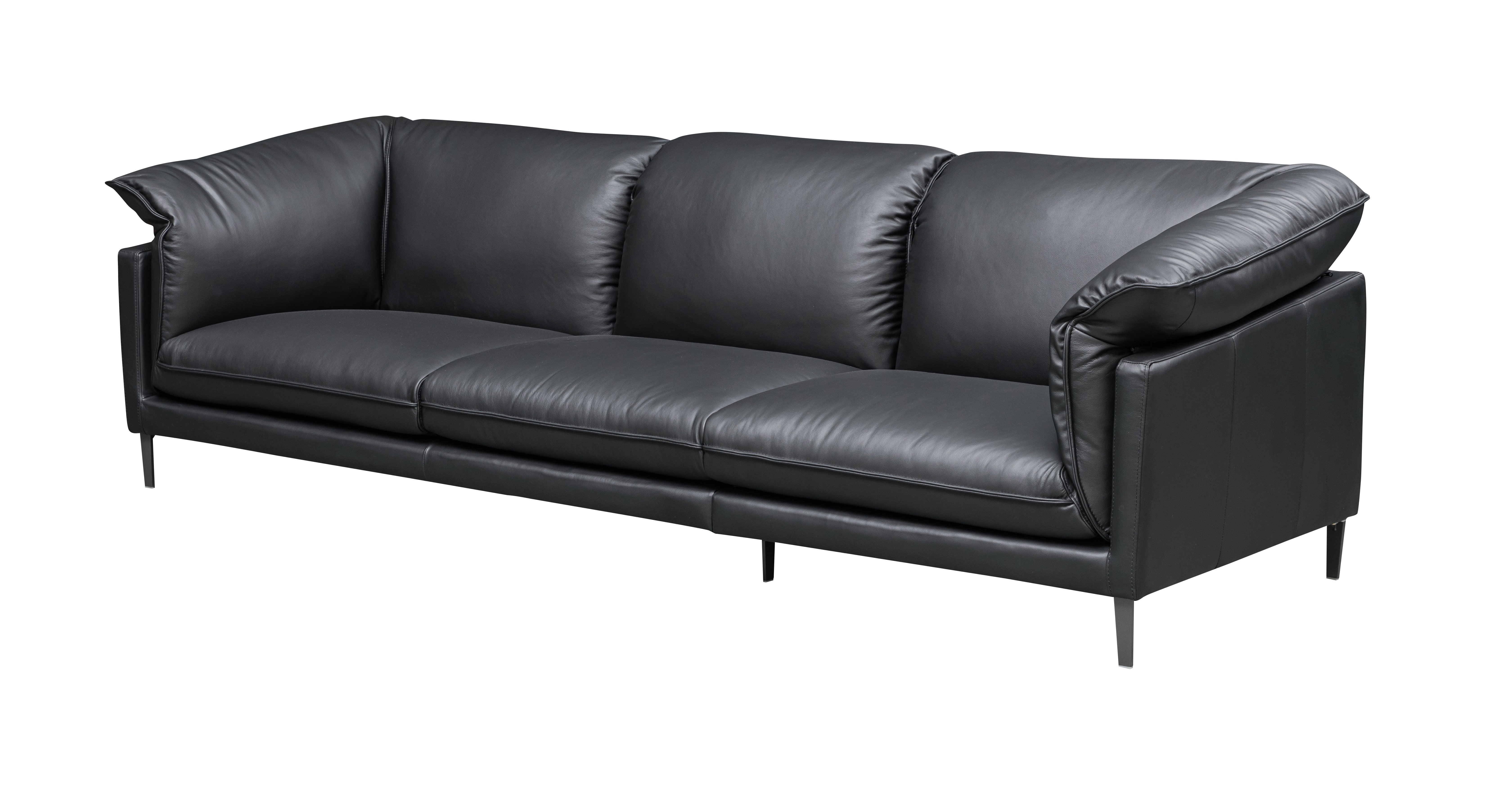 Klaussner Furniture Dolce Black Leather 3 Seater Sofa