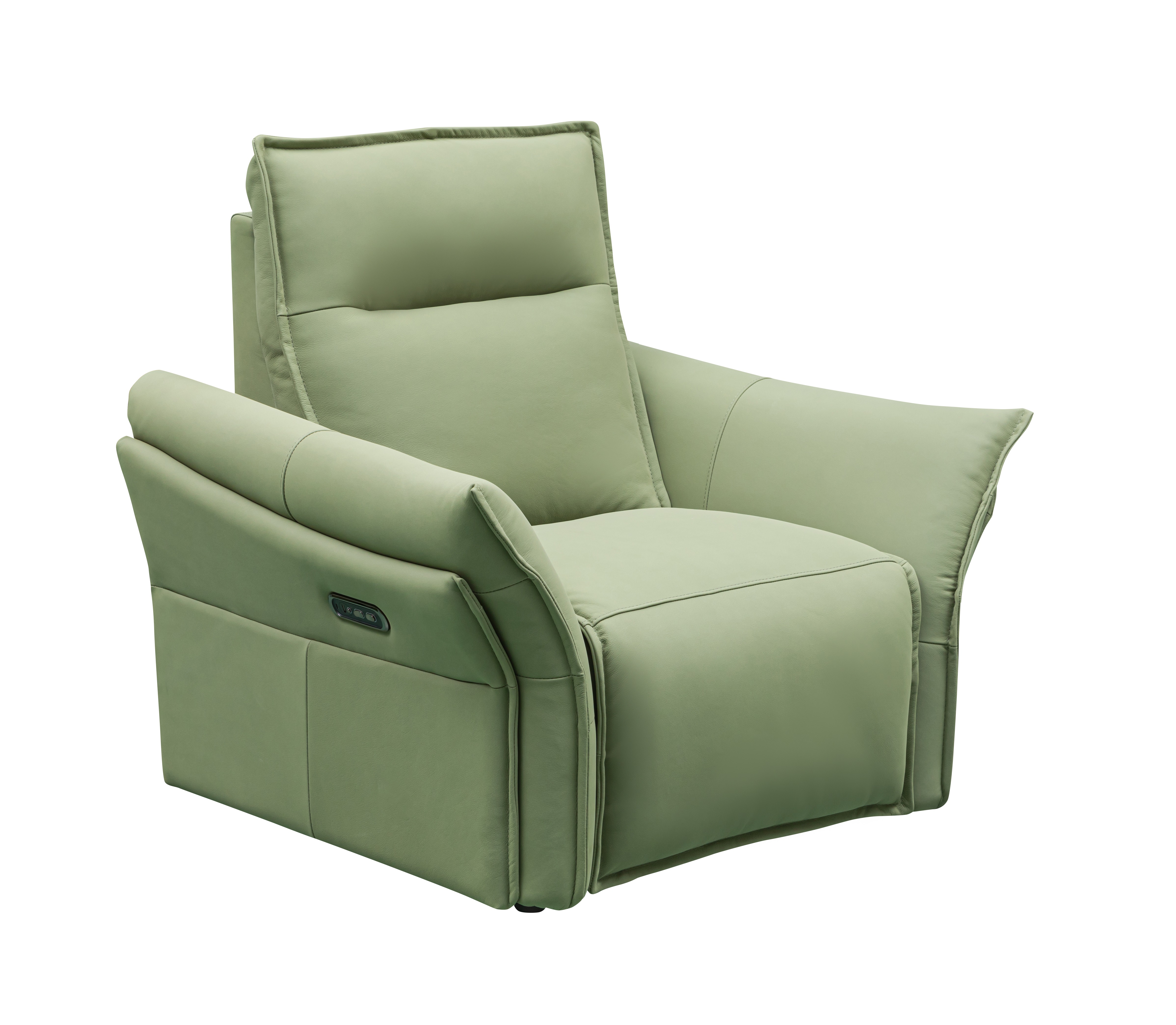 Klaussner Furniture Vittoria Green Power Reclining Chair with Headrest and ...