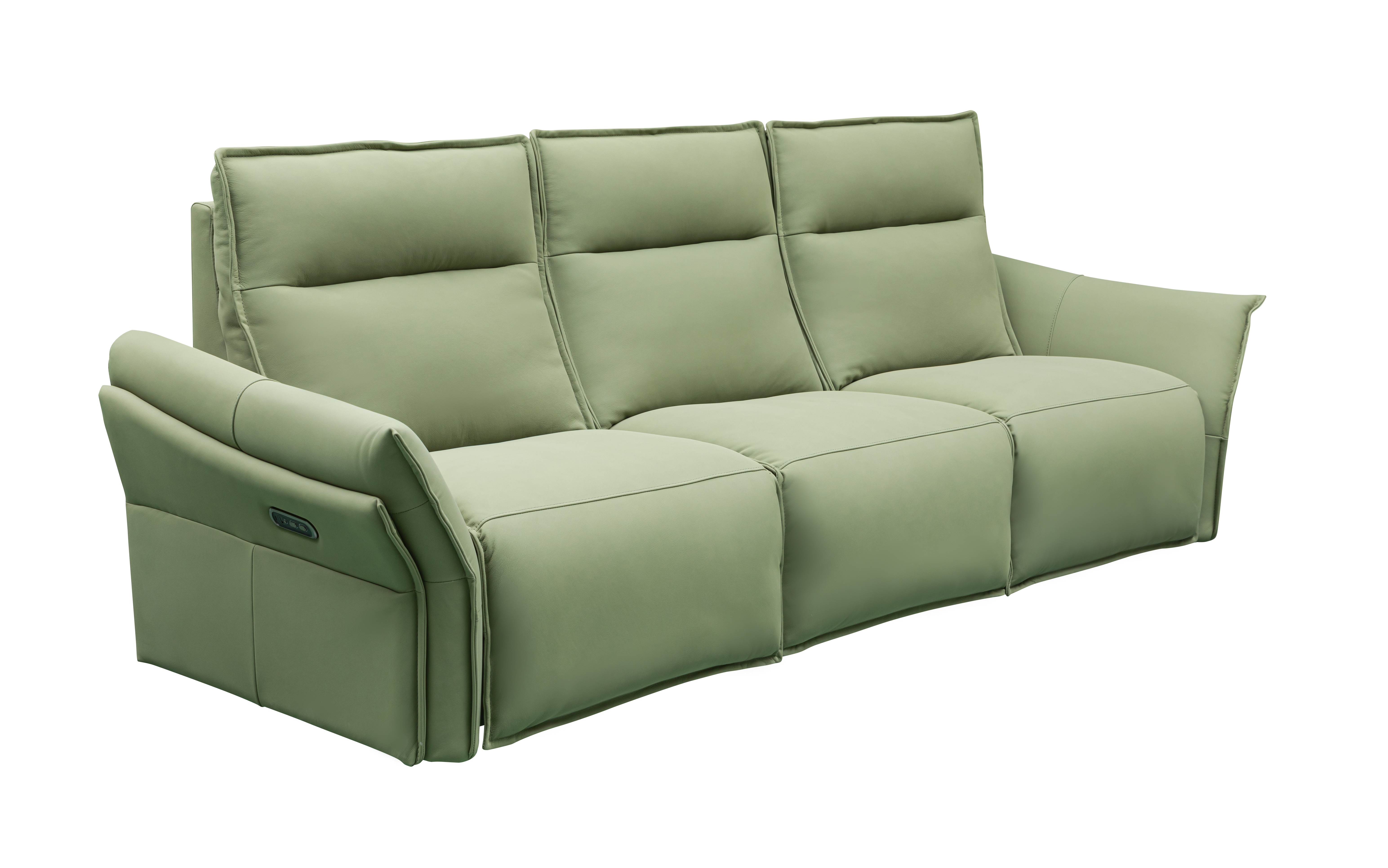 Klaussner Furniture Vittoria Green 3 Seater Power Reclining Sofa