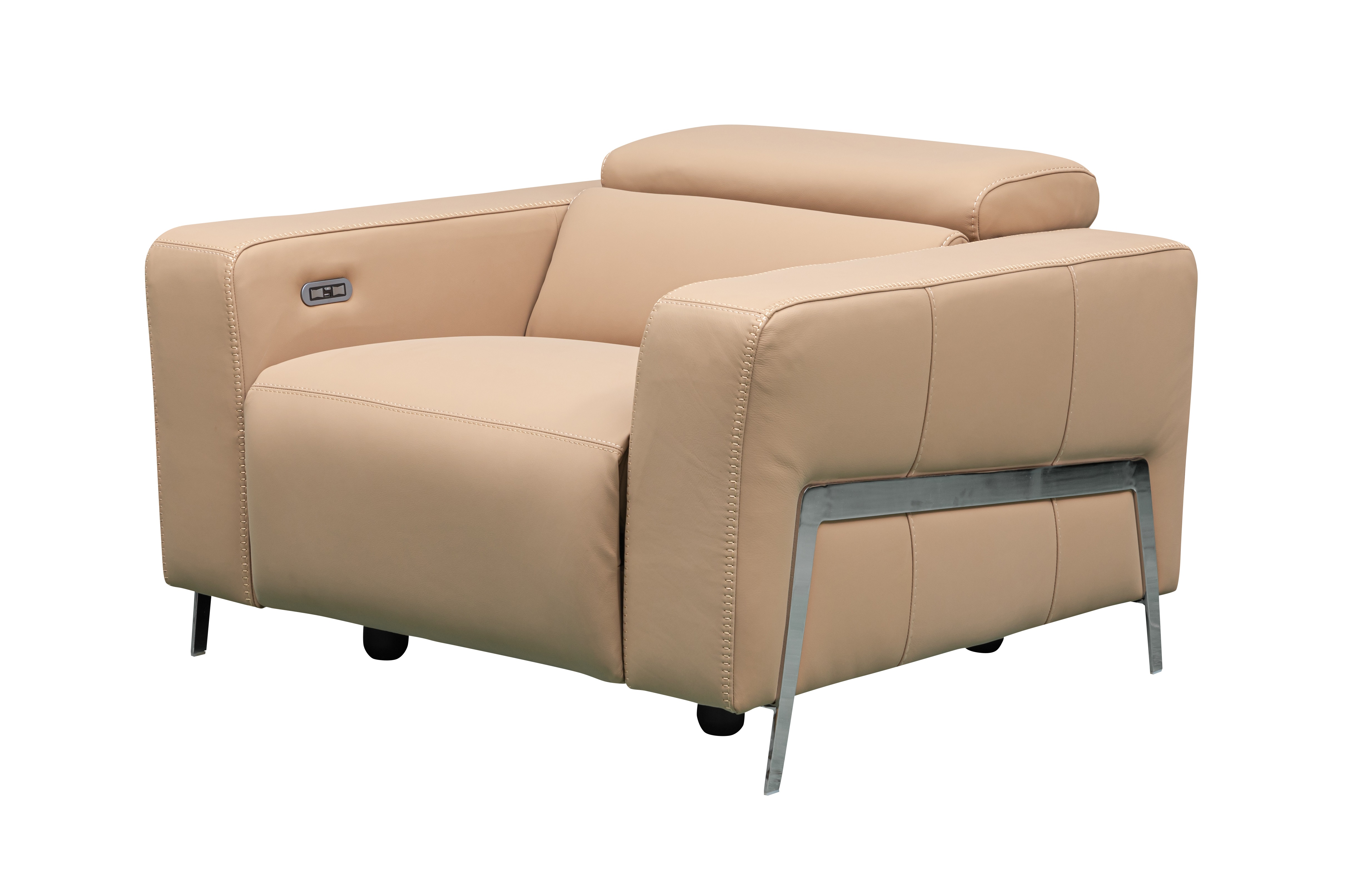 Klaussner Furniture Luca Light Camel Power Reclining Chair with Headrest an...