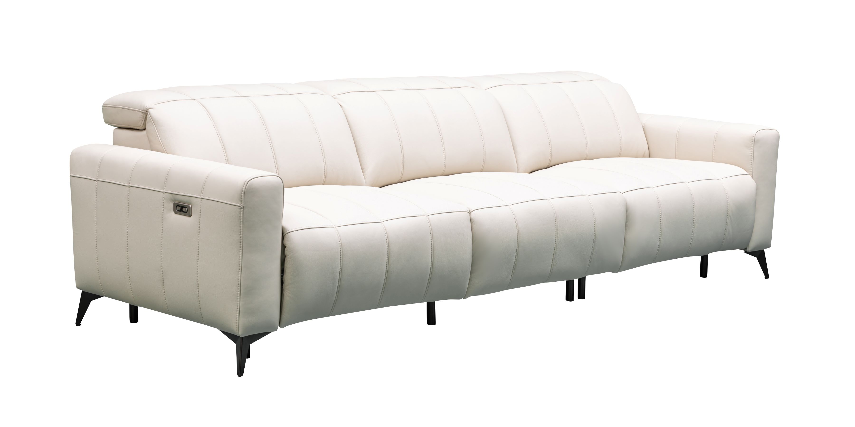 Klaussner Furniture Capri Beige 3 Seater Power Reclining Sofa with Adjustab...