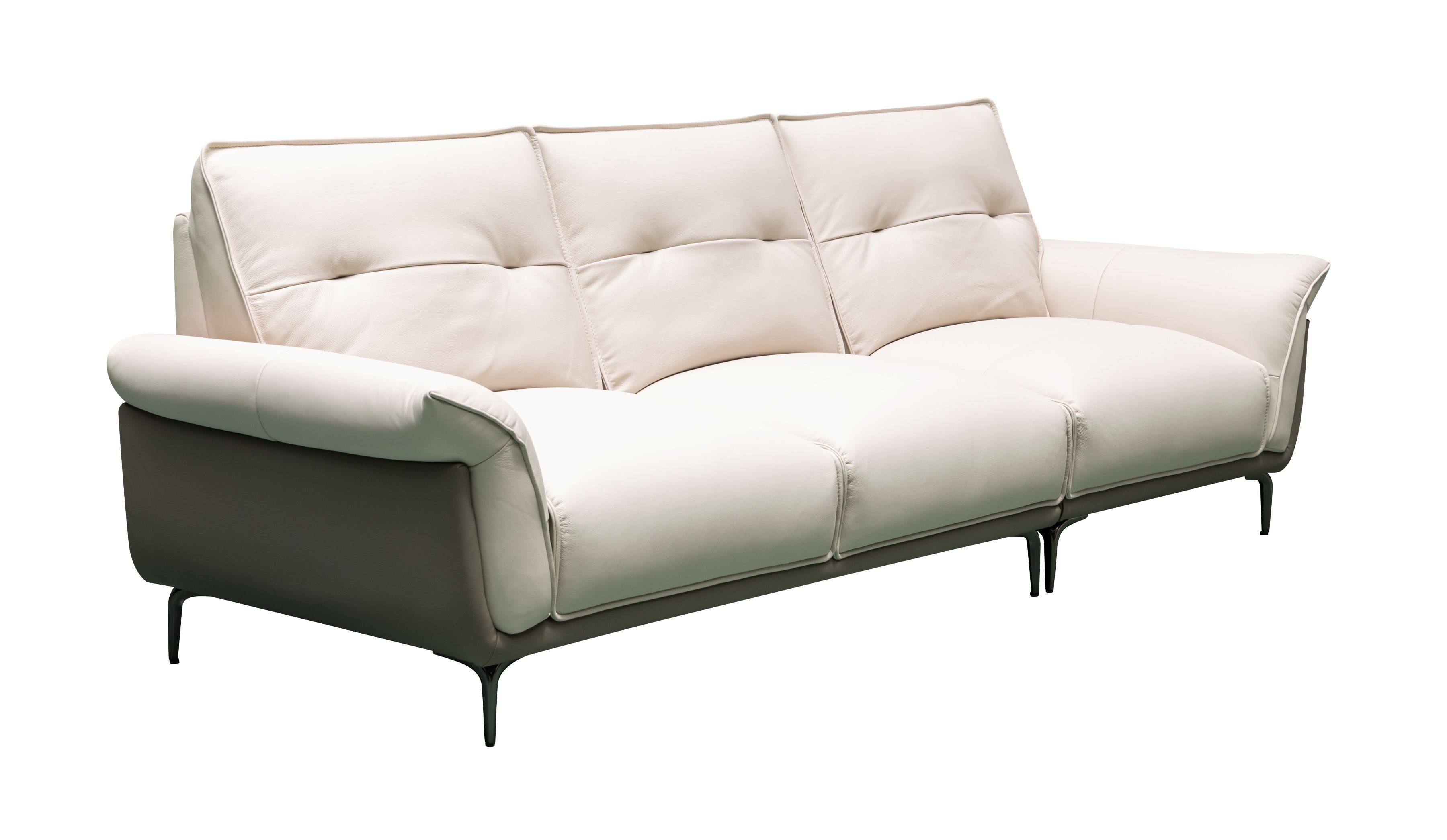 Klaussner Furniture Vento Ivory Leather 3 Seater Sofa