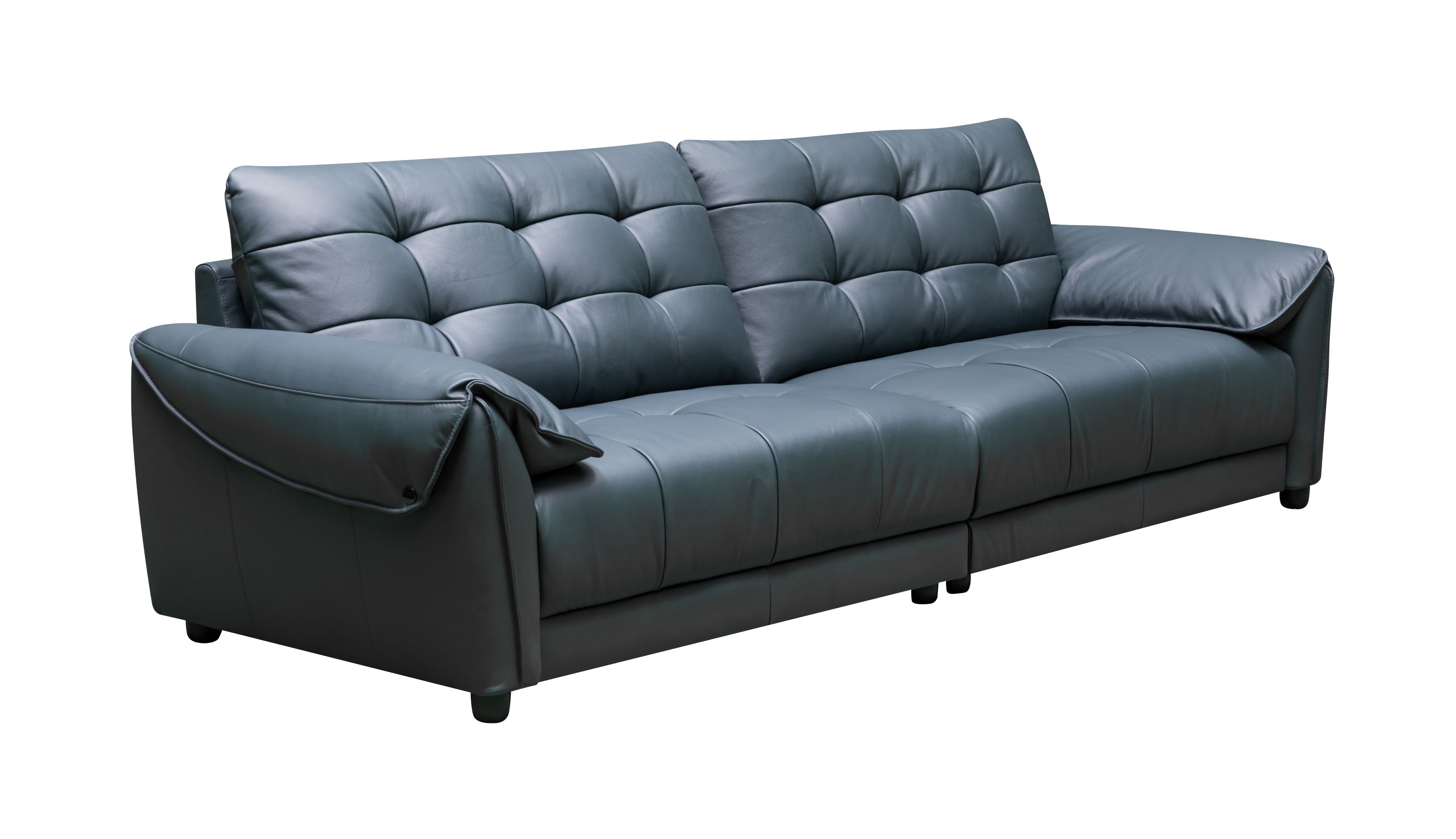 Klaussner Furniture Divano Blue Leather Sofa