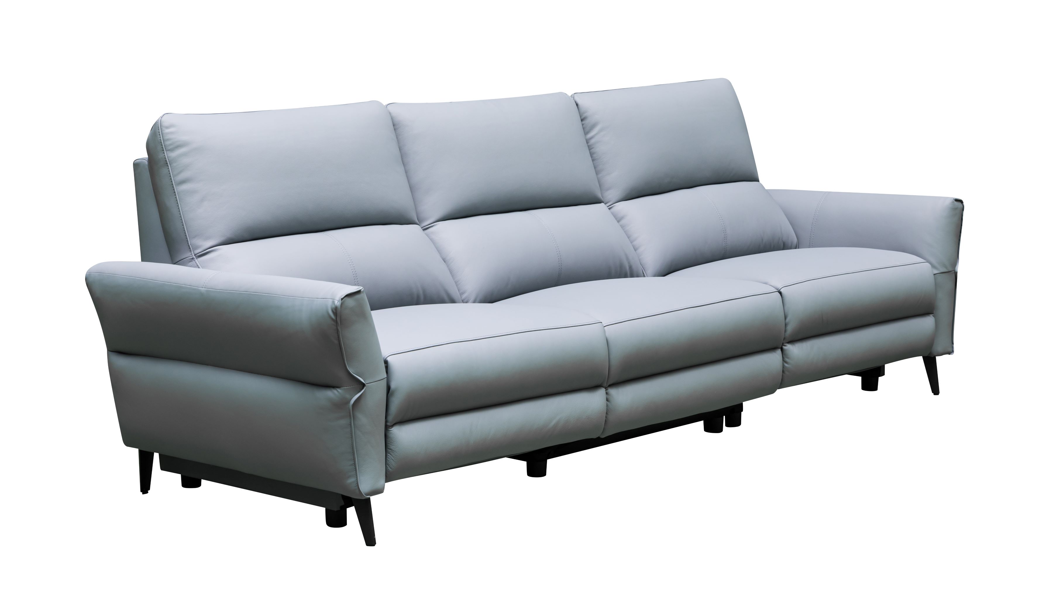 Klaussner Furniture Armonia Blue Leather Power Reclining Sofa