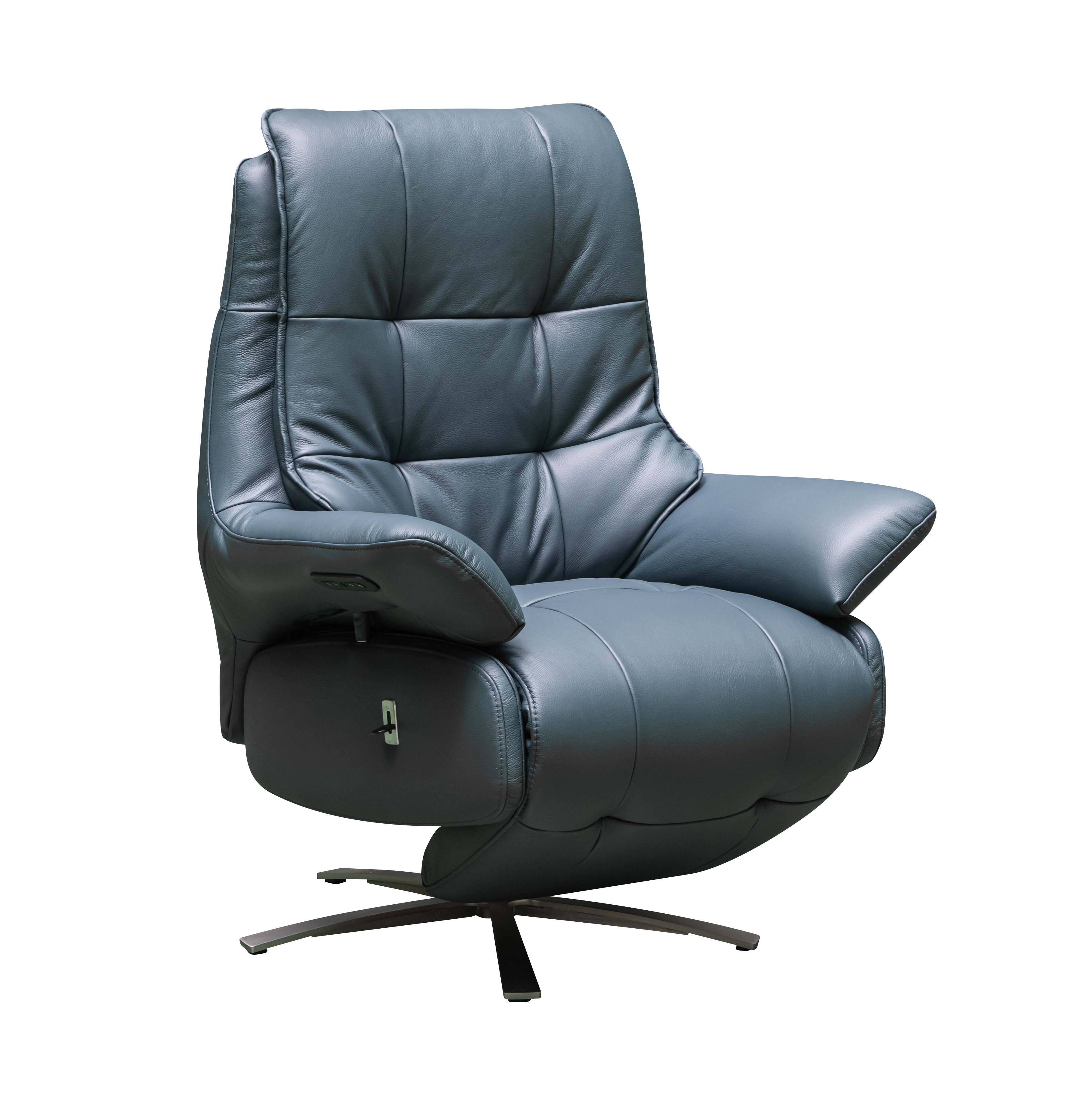 Klaussner Furniture Eterna Burnie Blue Swivel Power Recliner Lift Chair